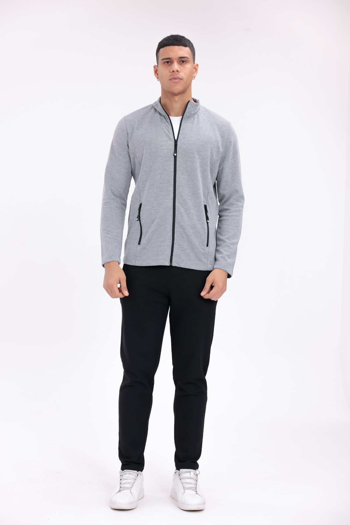 FİHA/8115-ERKEK ÇELİKLİ İNTERLOK SWEATSHİRT - GRİ