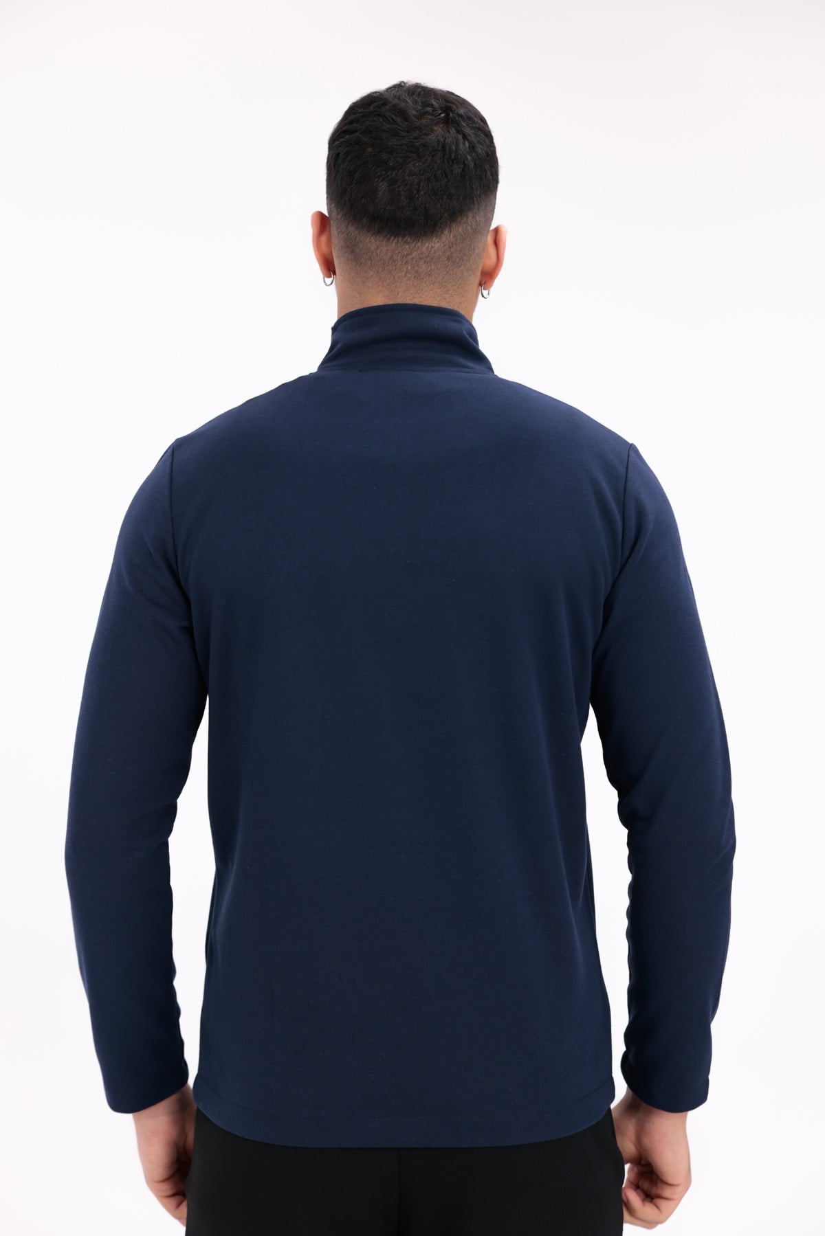 FİHA/8115-ERKEK ÇELİKLİ İNTERLOK SWEATSHİRT - LACİVERT