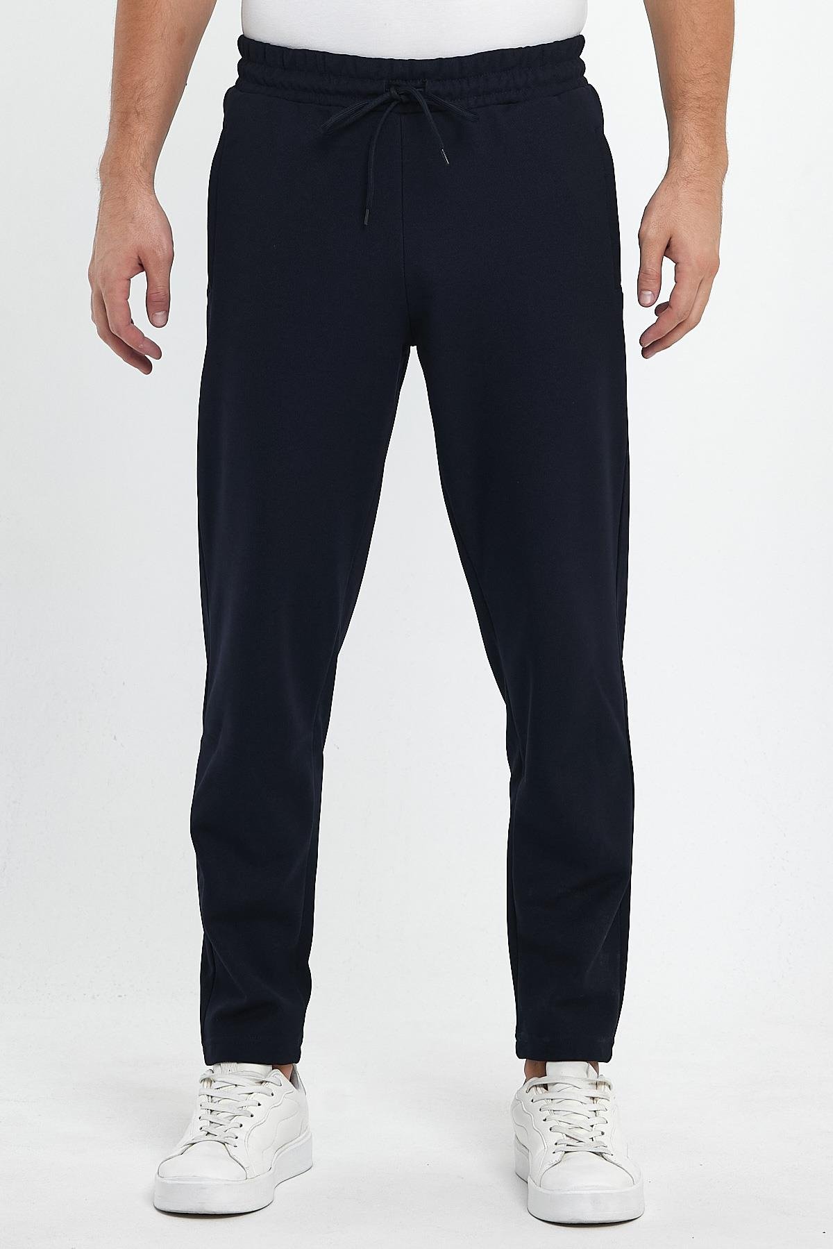 FİHA/8813-ERKEK ŞARDONLU POLYESTER PİKE CEP FERM.EŞOFMAN ALTI - LACİVERT