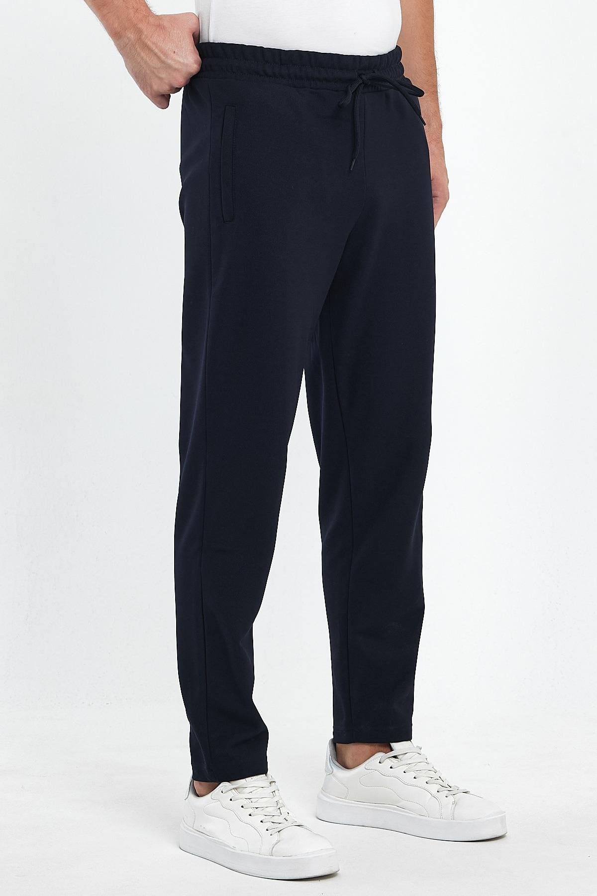 FİHA/8813-ERKEK ŞARDONLU POLYESTER PİKE CEP FERM.EŞOFMAN ALTI - LACİVERT