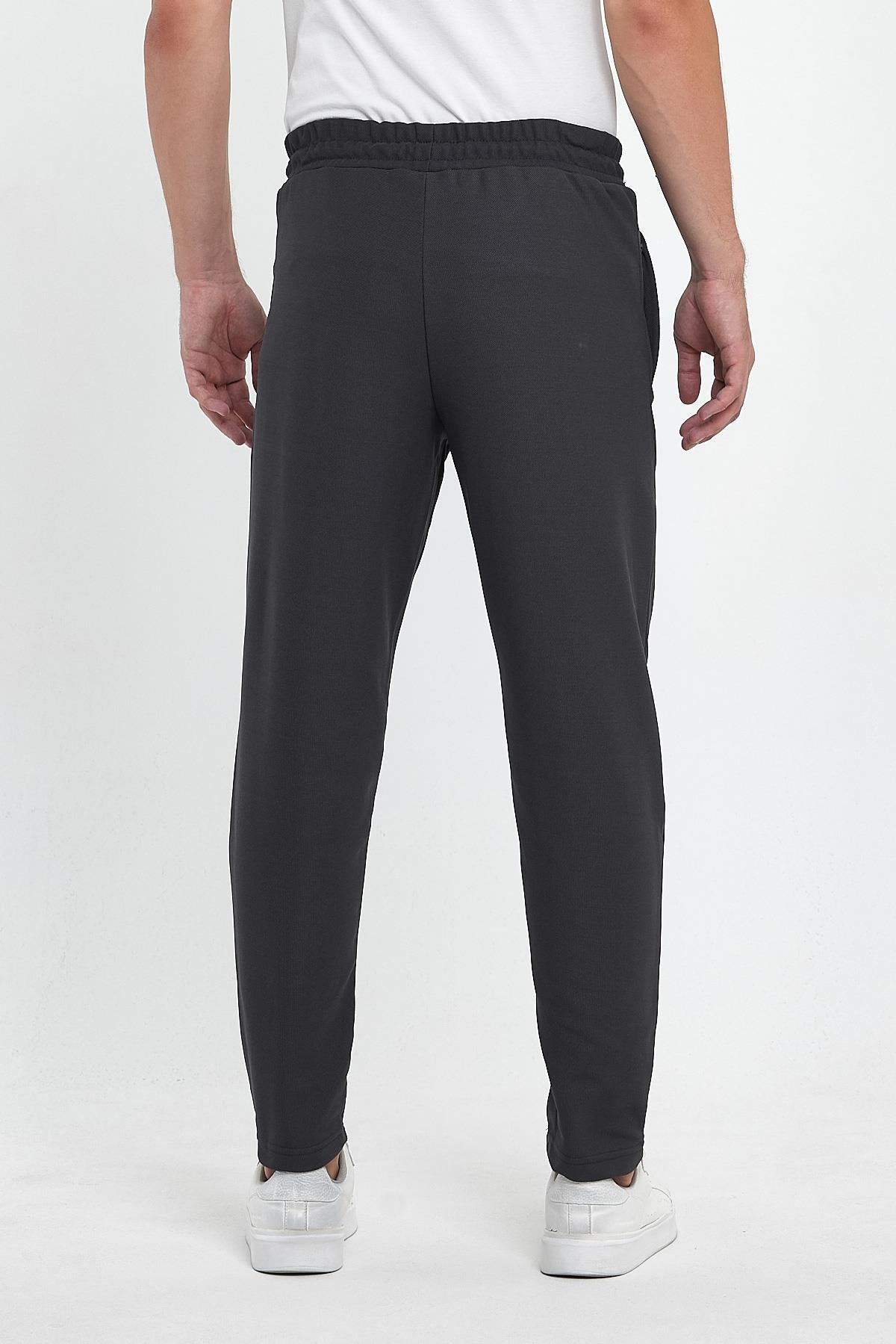 FİHA/8813-ERKEK ŞARDONLU POLYESTER PİKE CEP FERM.EŞOFMAN ALTI - FÜME