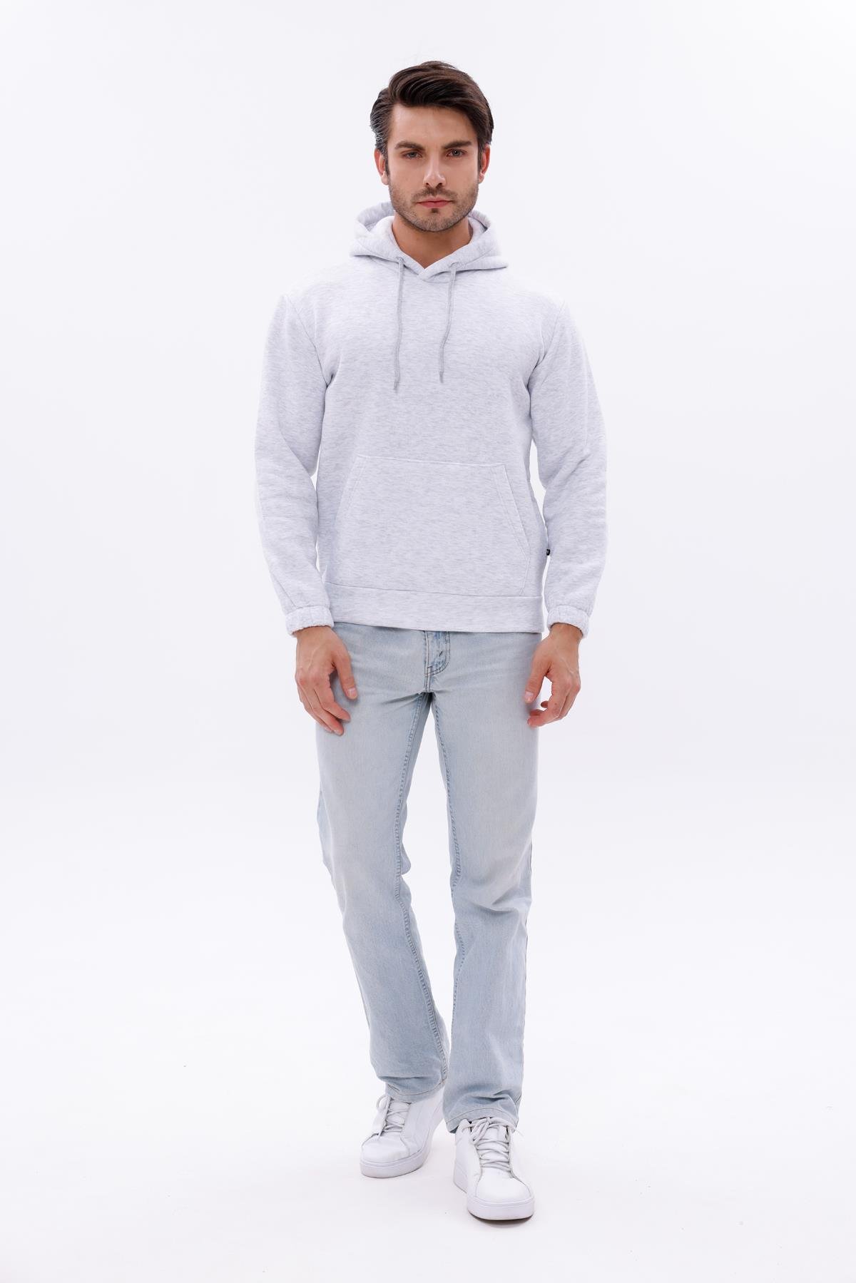 FİHA/9016-ERKEK KOLU LASTİKLİ KAPŞONLU SWEAT - KARMELANJ