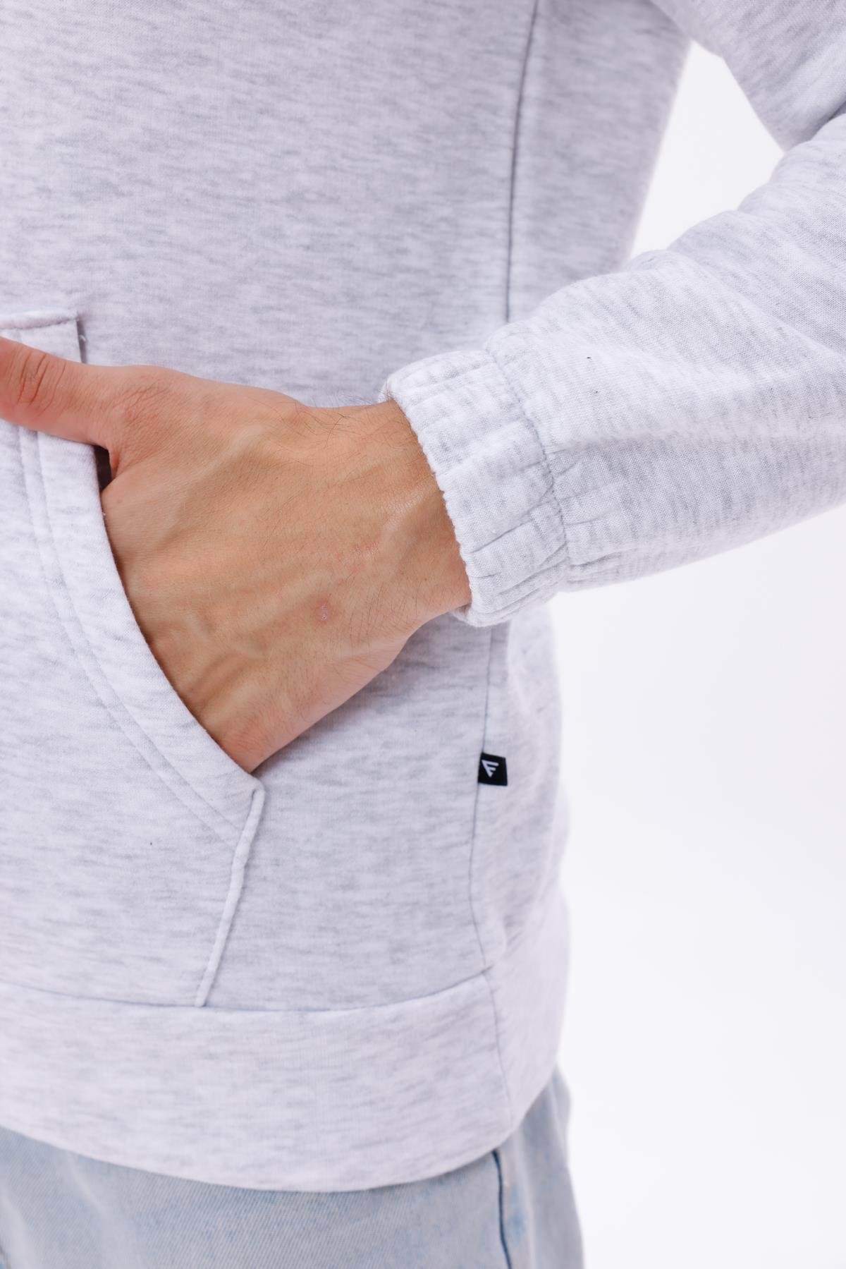 FİHA/9016-ERKEK KOLU LASTİKLİ KAPŞONLU SWEAT - KARMELANJ