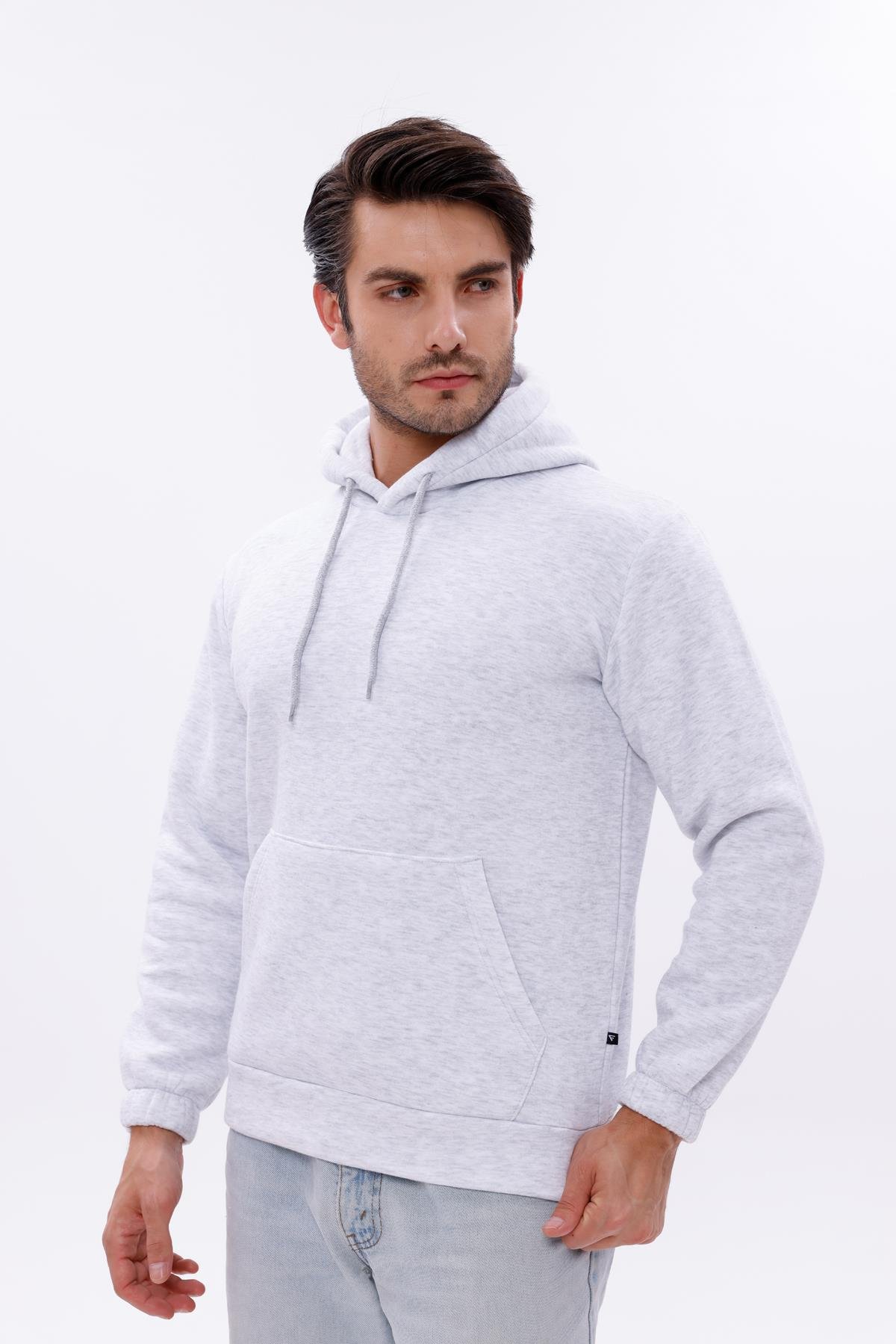 FİHA/9016-ERKEK KOLU LASTİKLİ KAPŞONLU SWEAT - KARMELANJ