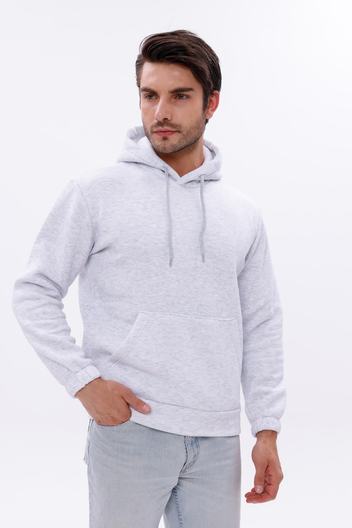 FİHA/9016-ERKEK KOLU LASTİKLİ KAPŞONLU SWEAT - KARMELANJ