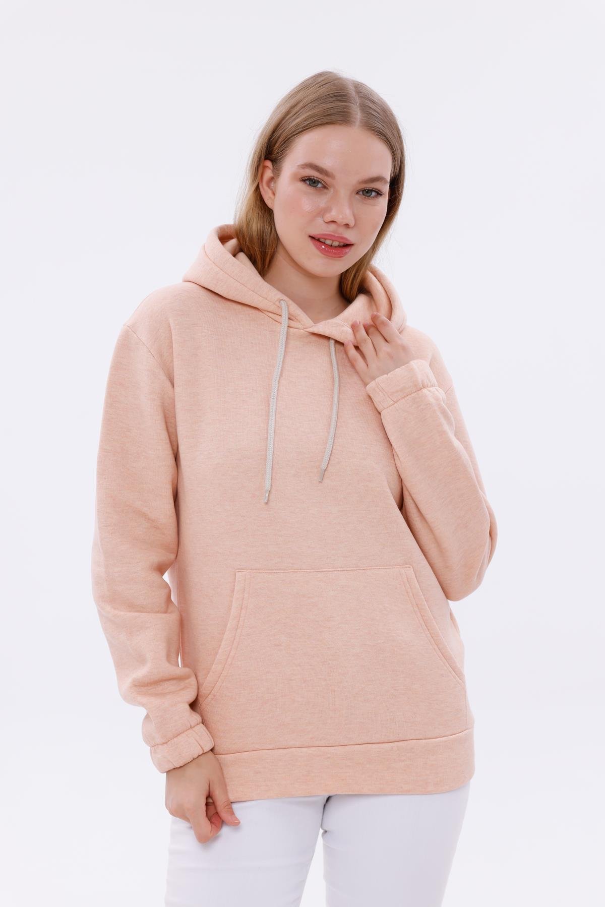 FİHA/9016-KOLU LASTİKLİ KAPŞONLU SWEAT - SOMON