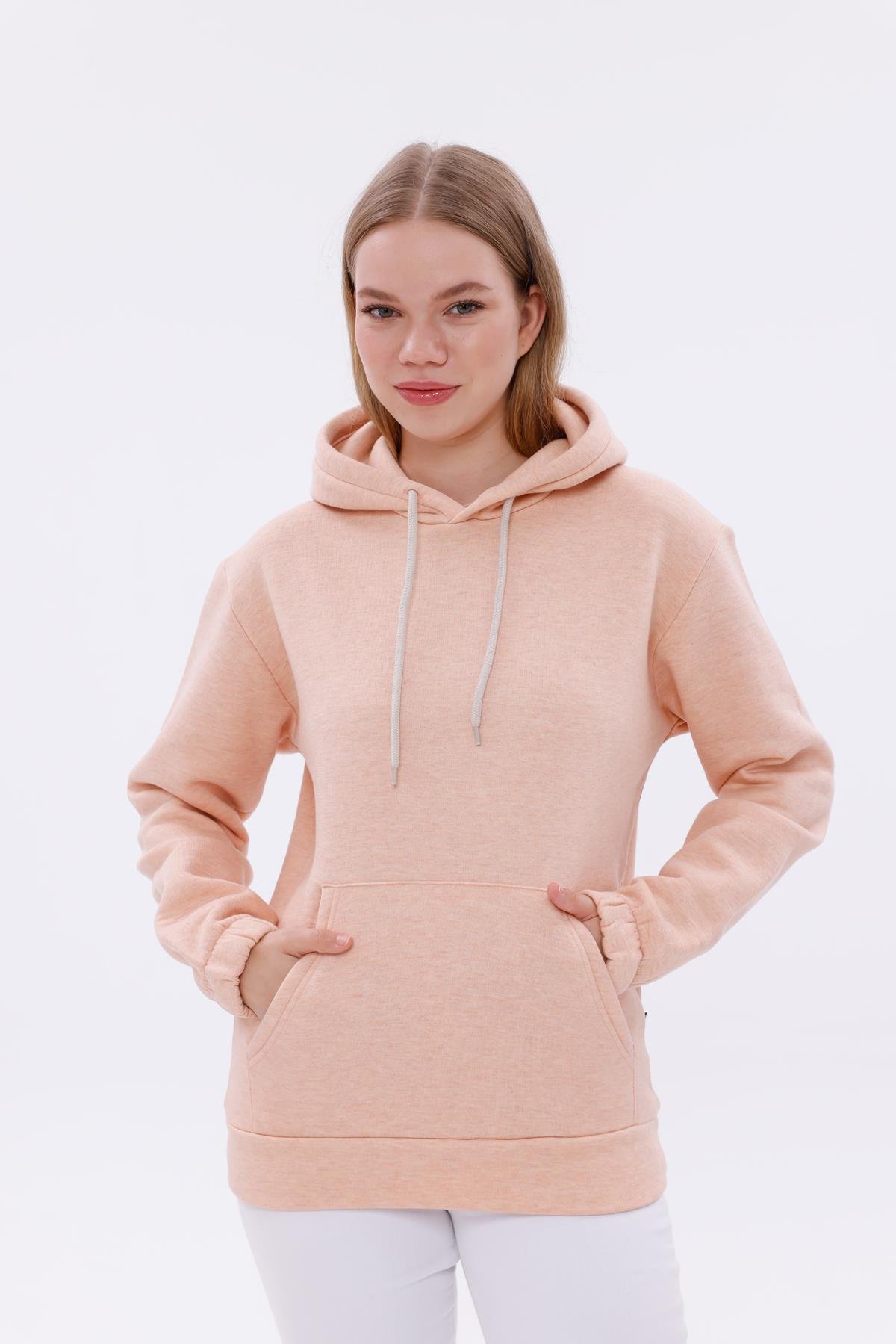 FİHA/9016-KOLU LASTİKLİ KAPŞONLU SWEAT - SOMON