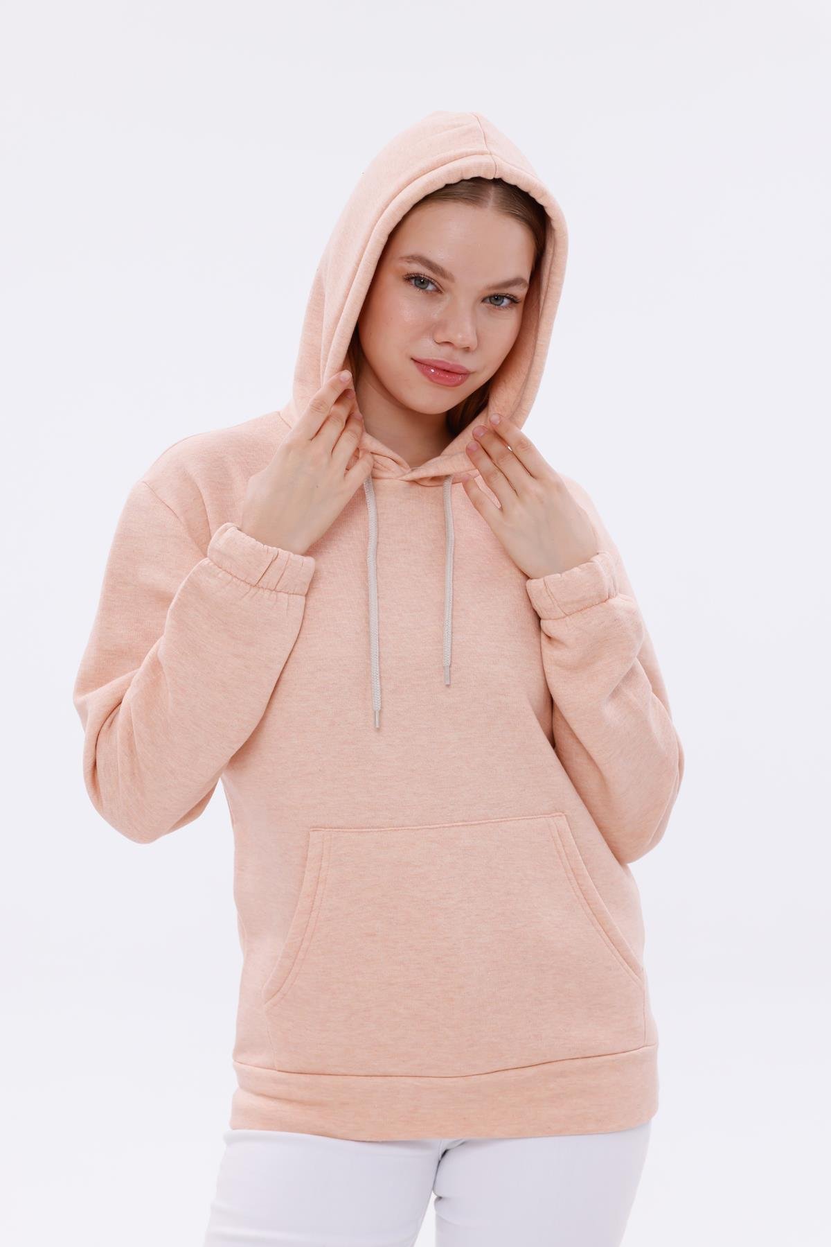 FİHA/9016-KOLU LASTİKLİ KAPŞONLU SWEAT - SOMON