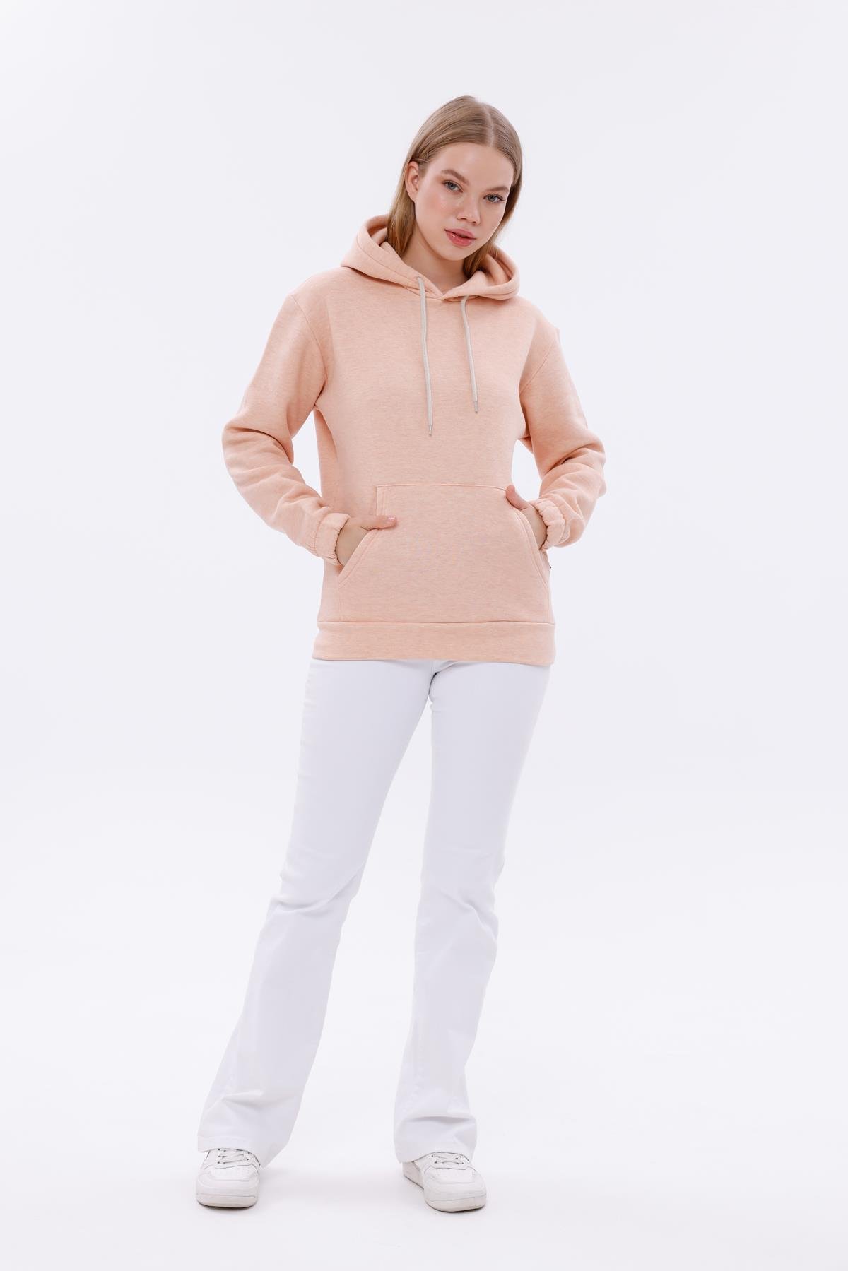 FİHA/9016-KOLU LASTİKLİ KAPŞONLU SWEAT - SOMON