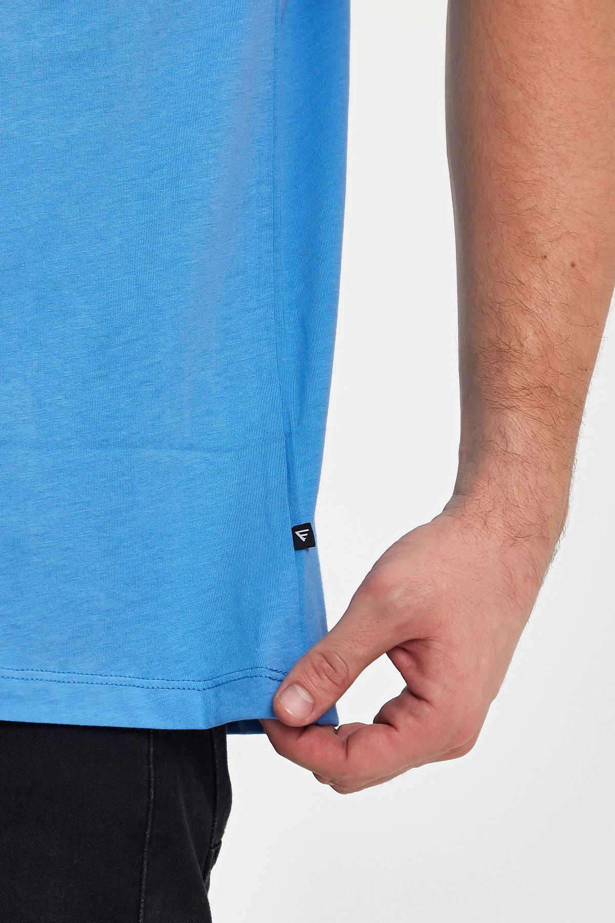 FİHA/9030-ERKEK COMPACT PENYE OVERSIZE T-SHIRT - LICHEN BLUE