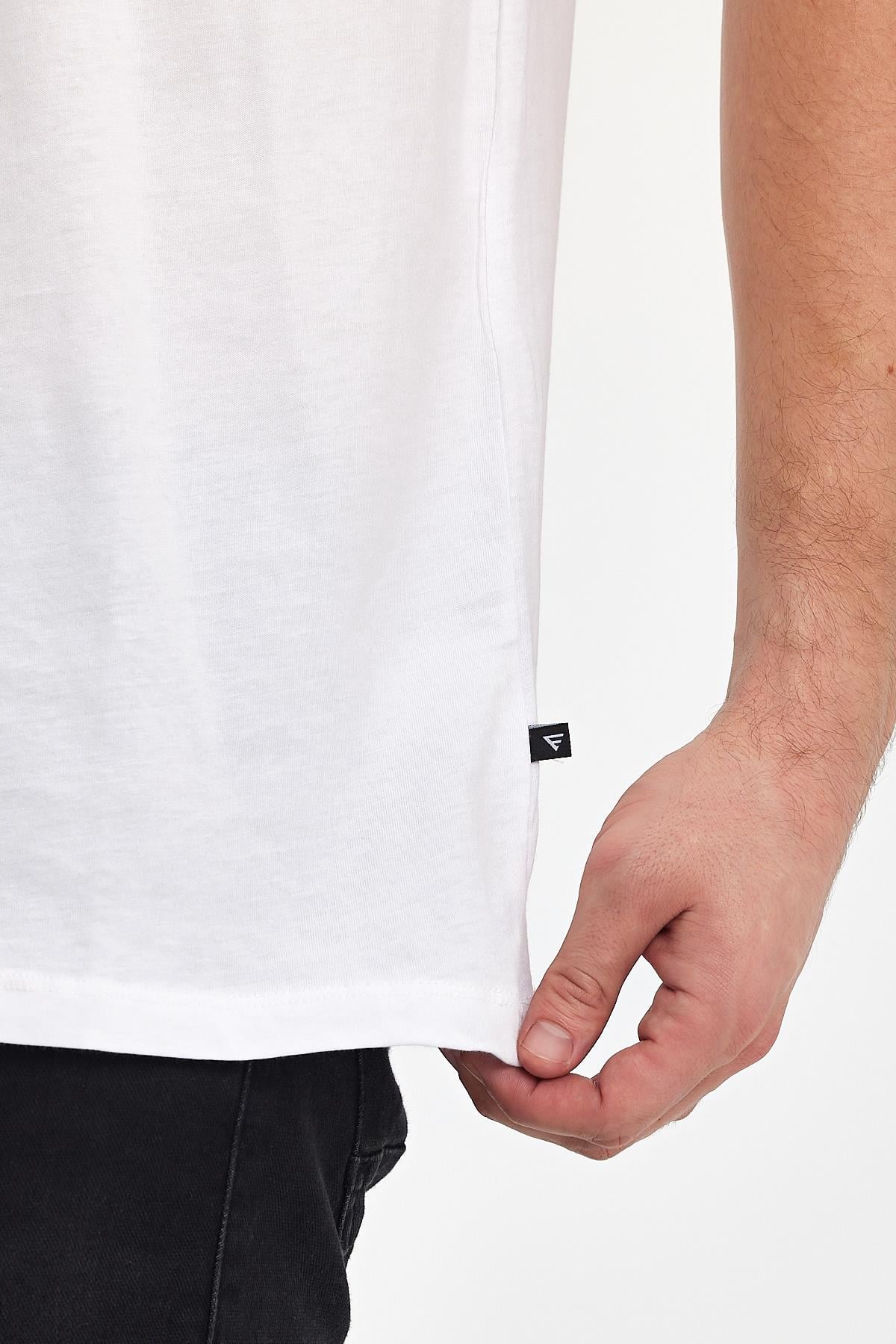 FİHA/9030-ERKEK COMPACT PENYE OVERSIZE T-SHIRT - BEYAZ