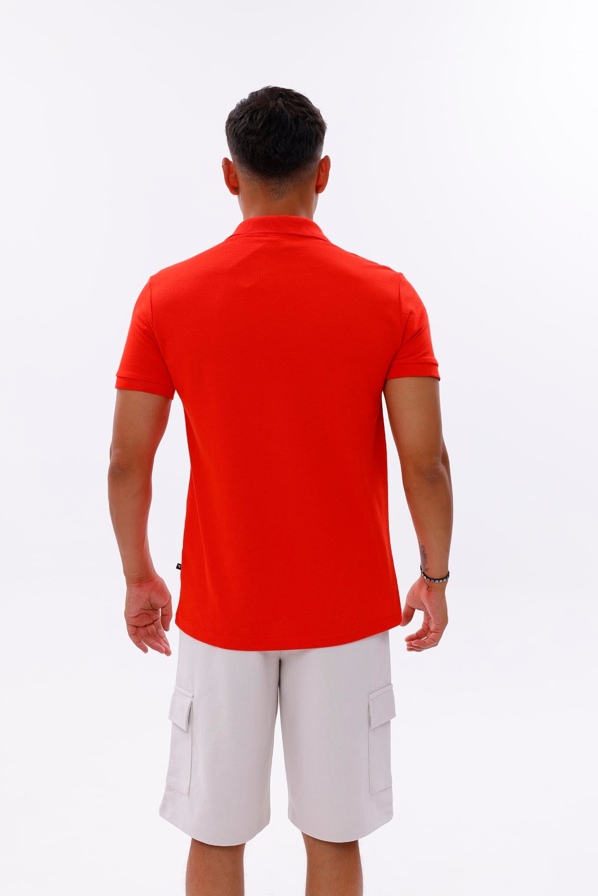 FİHA/9031-ERKEK COMPACT PENYE POLO YAKA T-SHIRT - KIRMIZI
