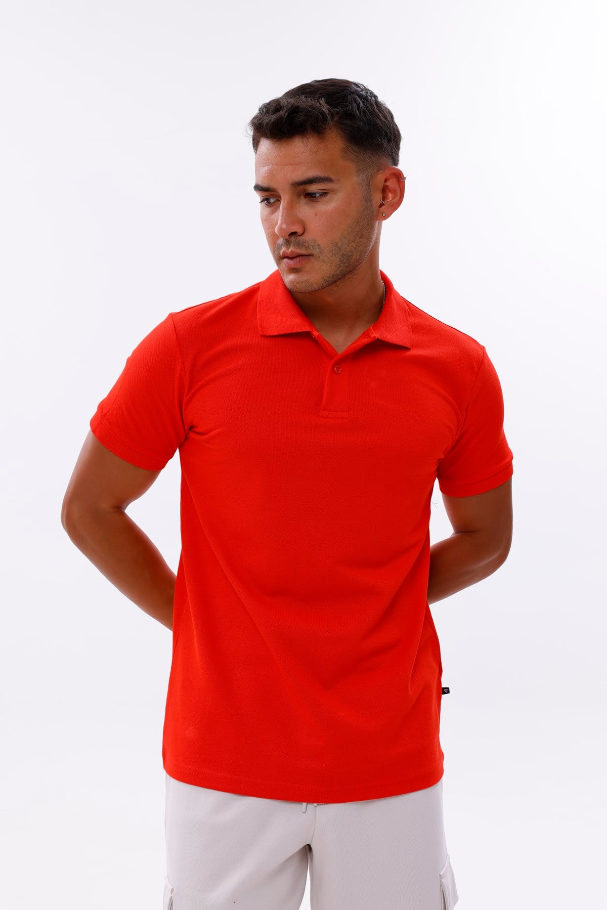 FİHA/9031-ERKEK COMPACT PENYE POLO YAKA T-SHIRT - KIRMIZI