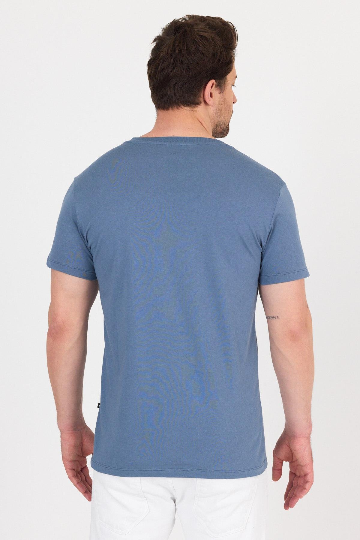 FİHA/9035-ERKEK COMPACT PENYE V YAKA T-SHIRT - TURKUAZ
