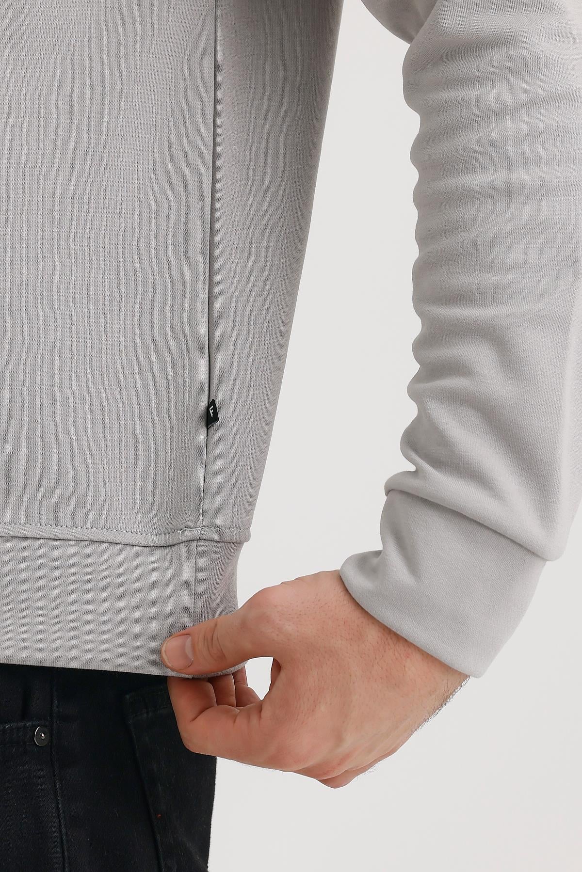 FİHA/9107-UNISEX SIFIR YAKA SWEAT - GRİ