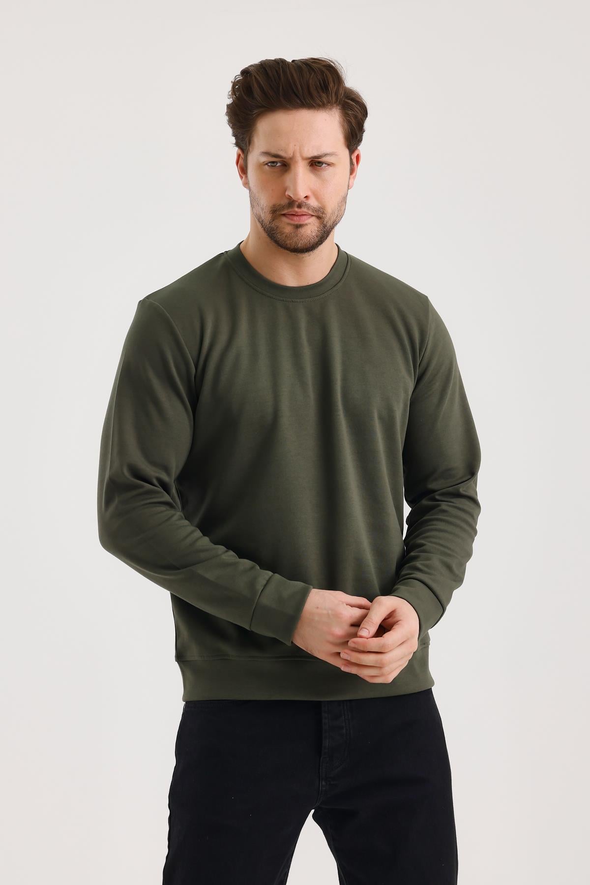 FİHA/9107-UNISEX SIFIR YAKA SWEAT - HAKİ