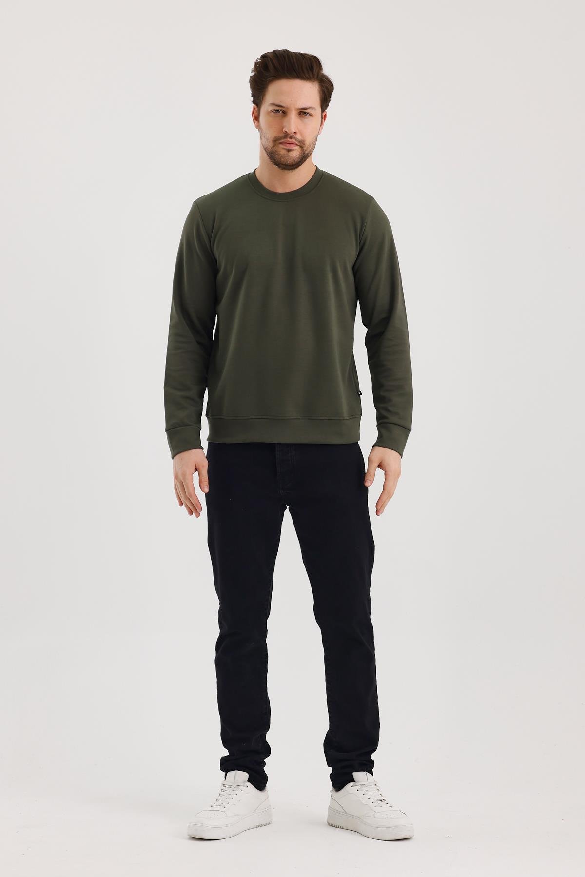 FİHA/9107-UNISEX SIFIR YAKA SWEAT - HAKİ