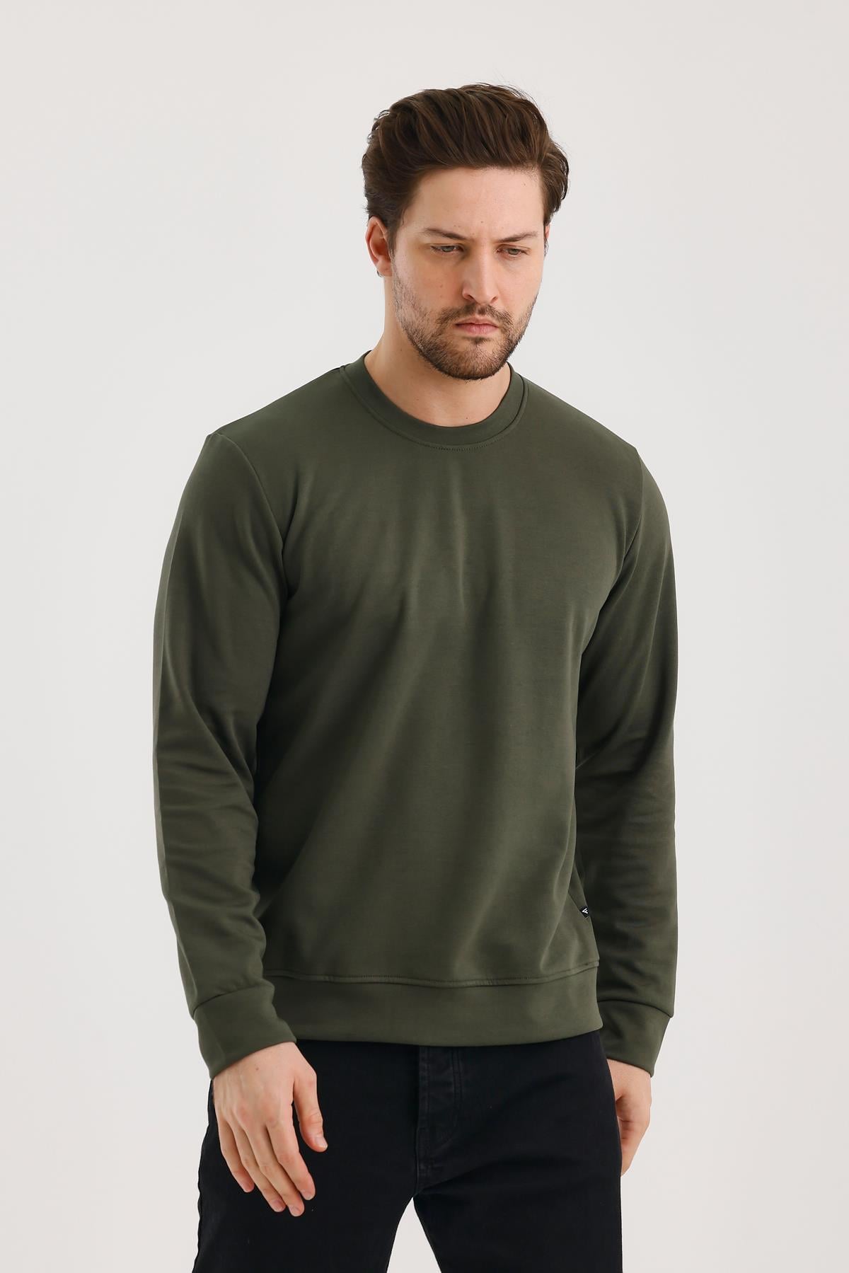 FİHA/9107-UNISEX SIFIR YAKA SWEAT - HAKİ