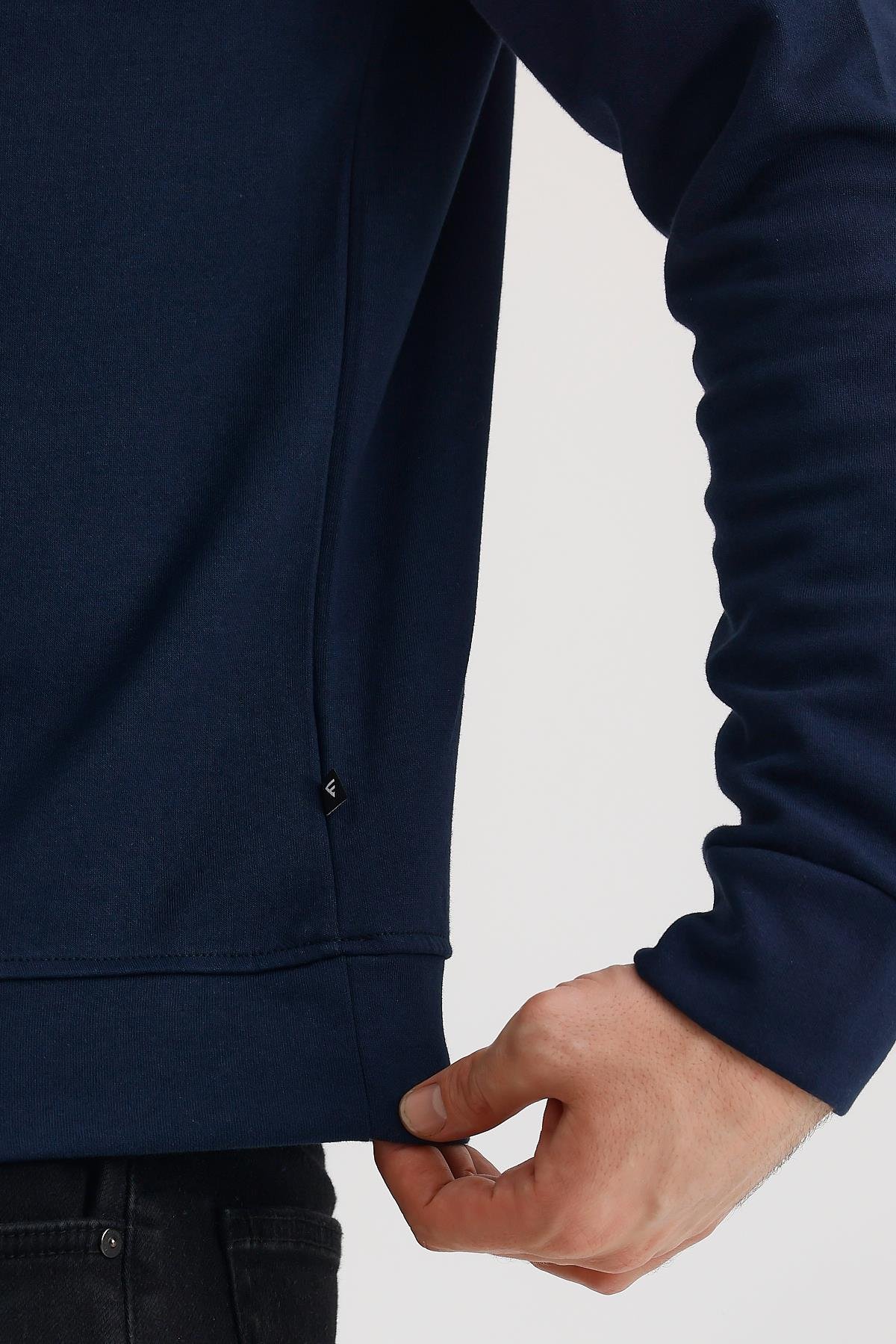 FİHA/9107-UNISEX SIFIR YAKA SWEAT - LACİVERT