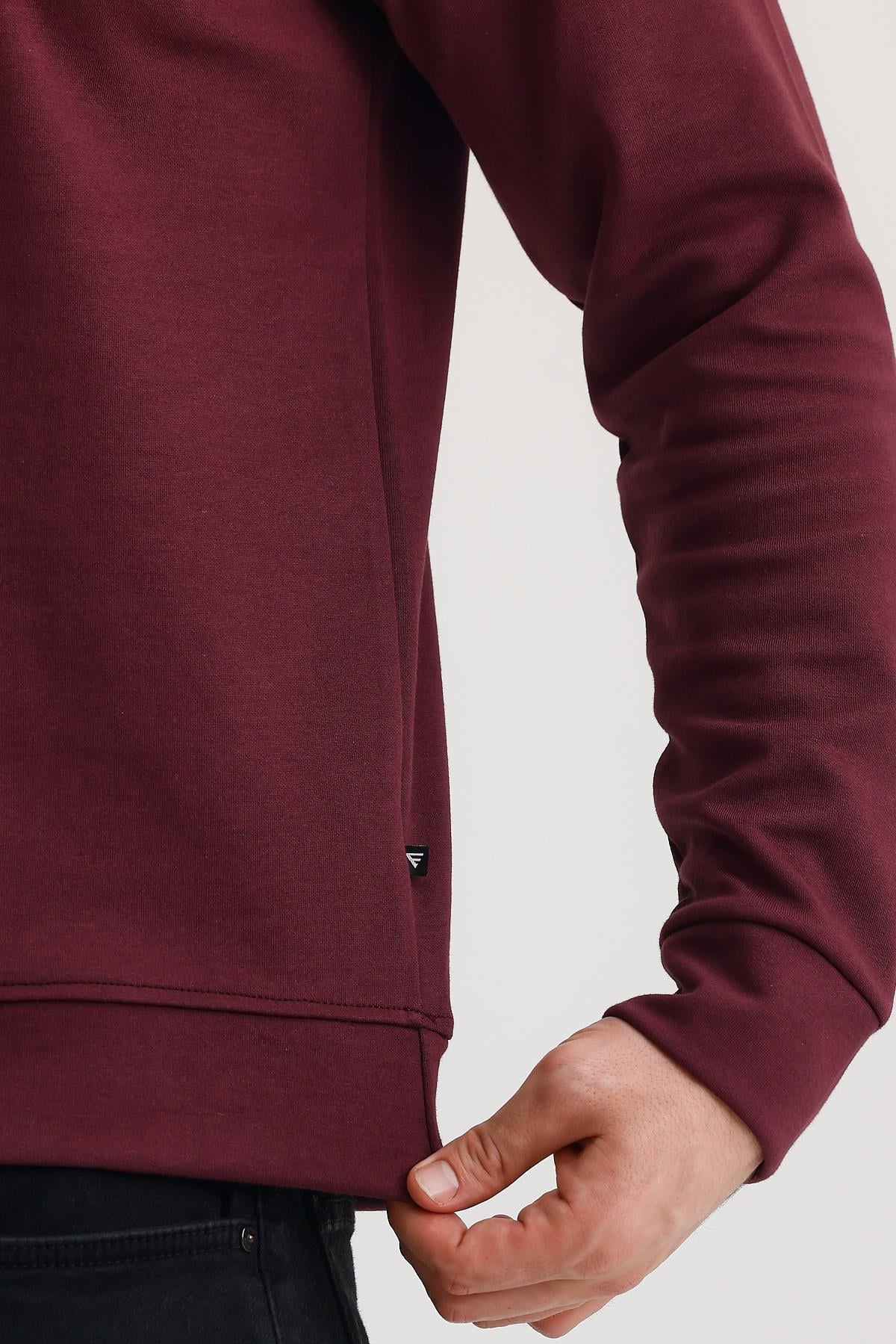 FİHA/9107-UNISEX SIFIR YAKA SWEAT - MAUVE WINE