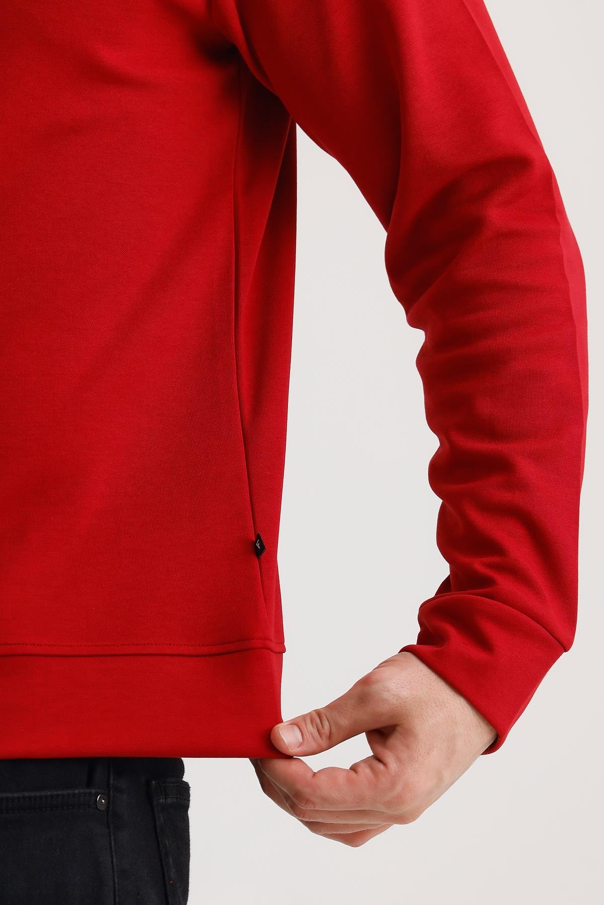 FİHA/9107-UNISEX SIFIR YAKA SWEAT - TANGO RED