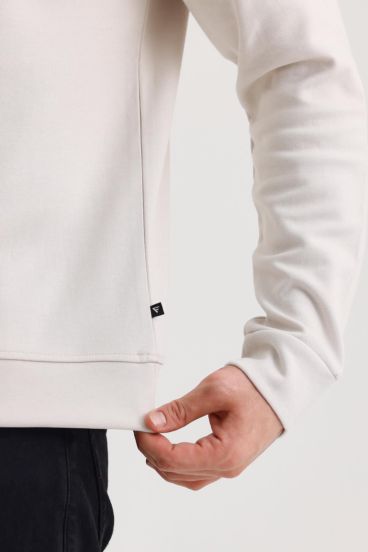 FİHA/9107-UNISEX SIFIR YAKA SWEAT - TAŞ