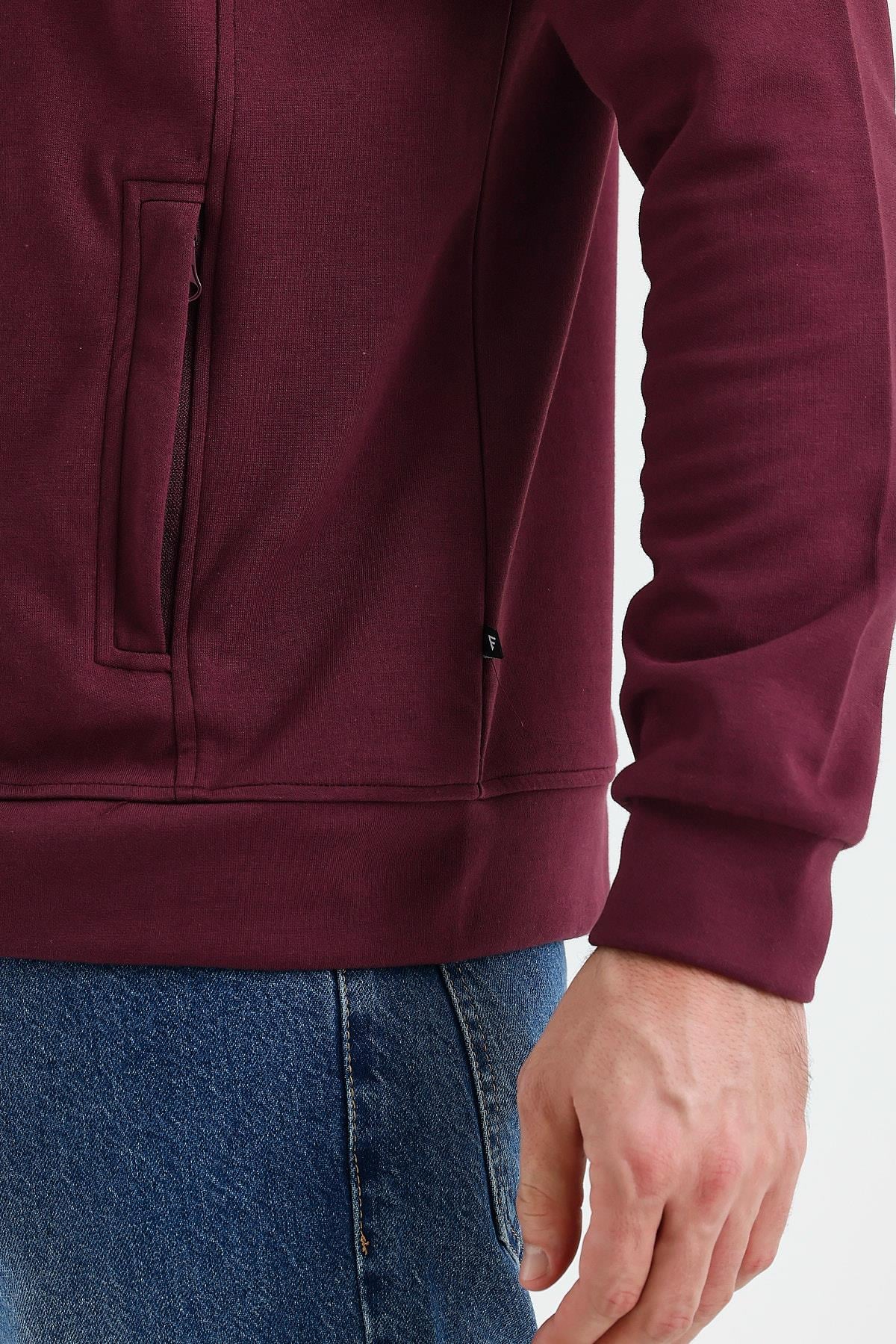 FİHA/9110-ÜNİSEX FERMUARLI DİK YAKA SWEAT - MAUVE WINE