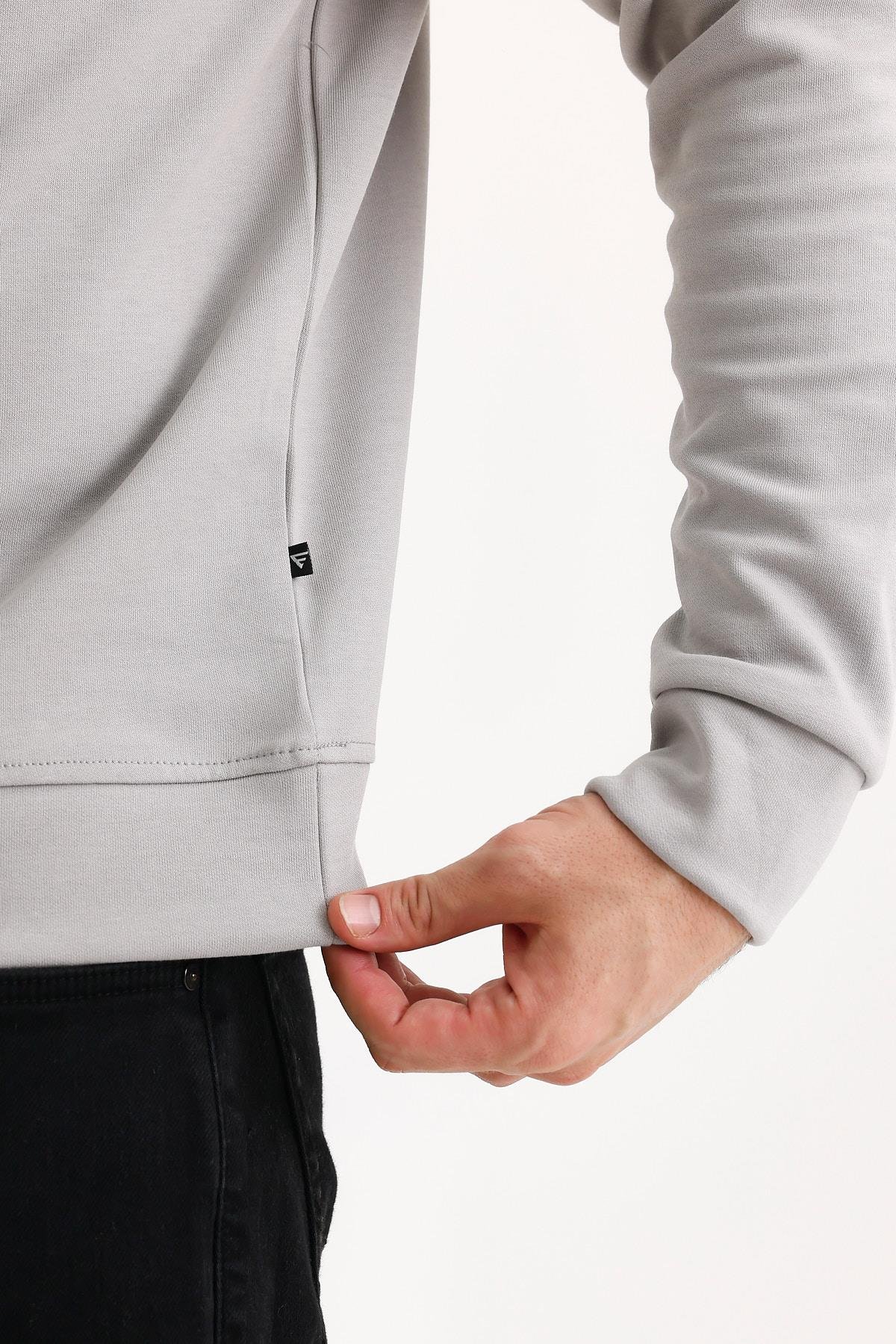 FİHA/9112-UNISEX YARIM FERMUARLI DİK YAKA SWEAT - GRİ