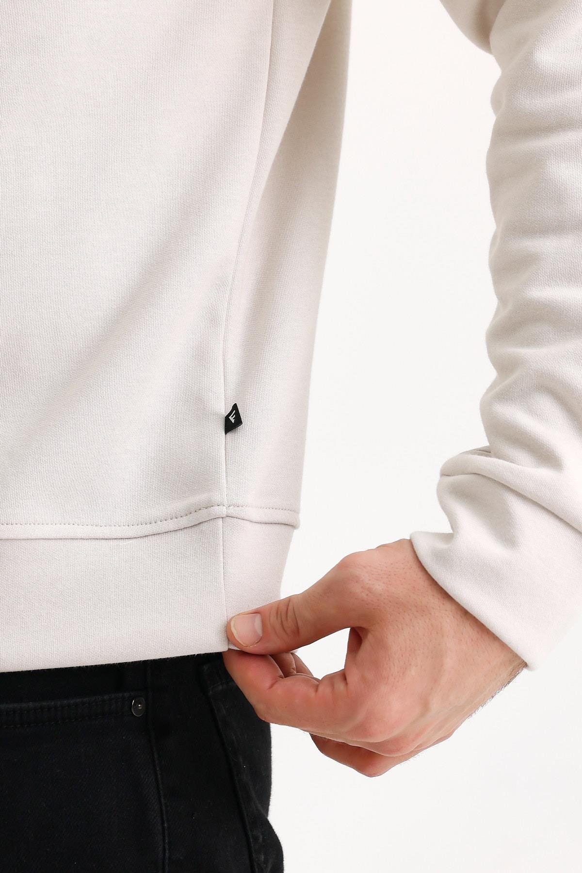 FİHA/9112-UNISEX YARIM FERMUARLI DİK YAKA SWEAT - TAŞ