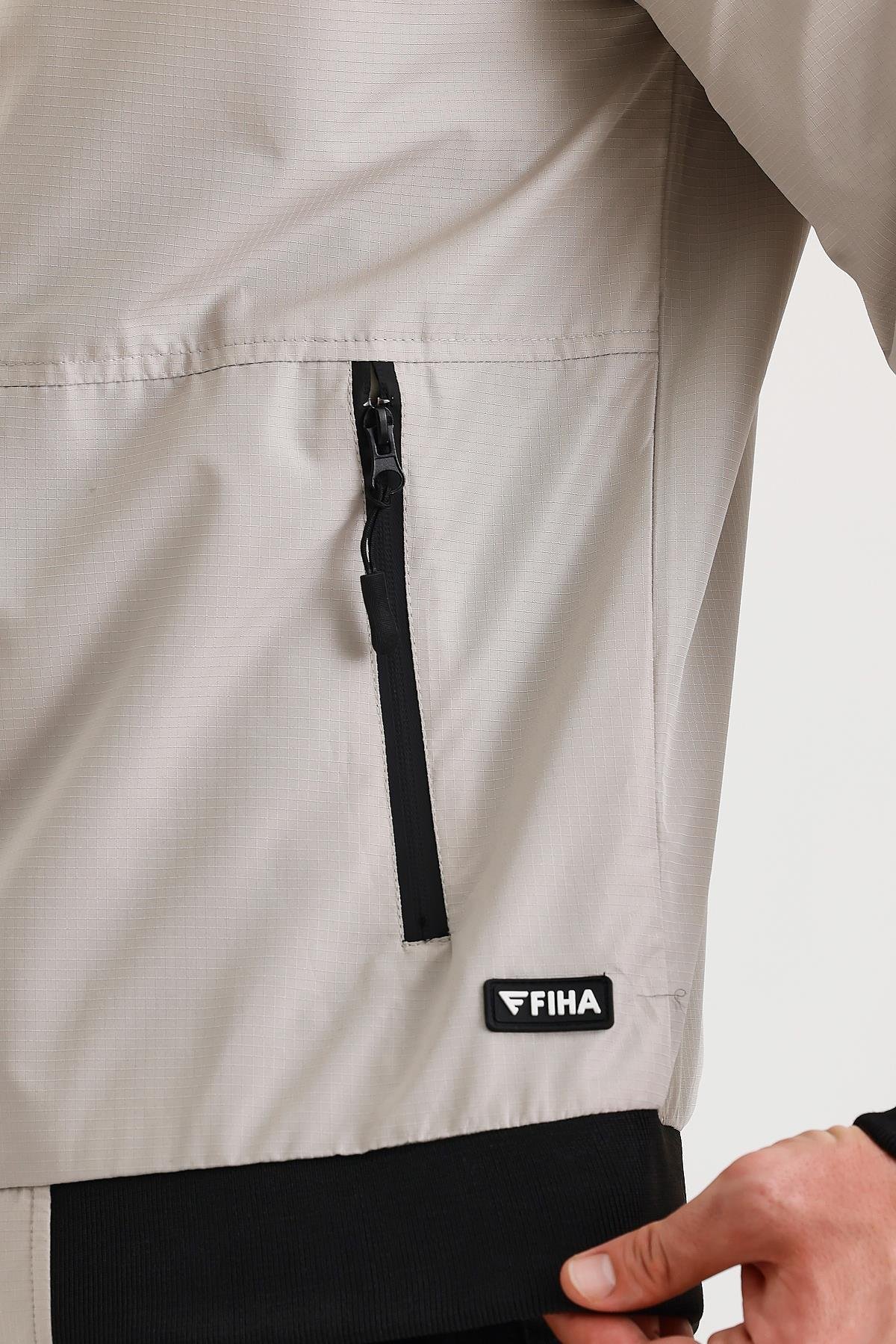 FİHA/9113-ERKEK TRİKO MANŞETLİ YAĞMURLUK - TAŞ