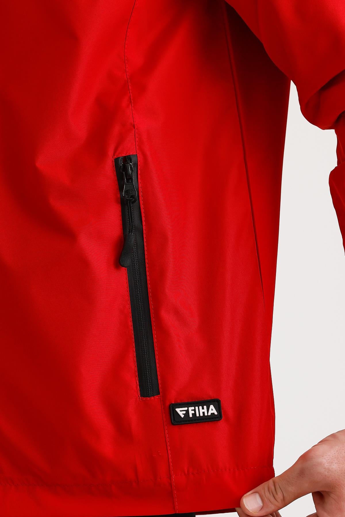 FİHA/9114-ERKEK YAKA GARNİLİ YAĞMURLUK - KIRMIZI