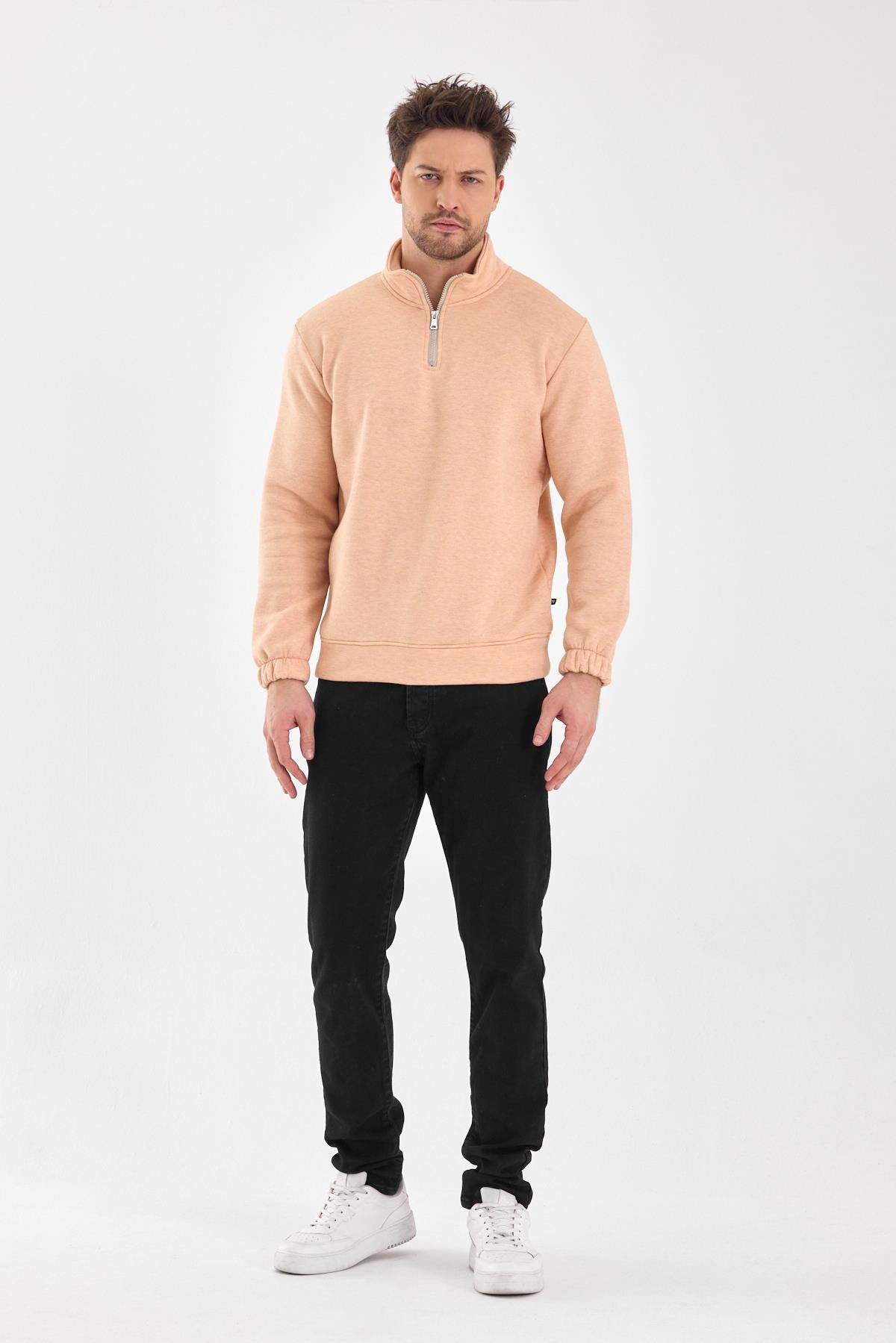 FİHA/9116-ERKEK DİK YAKA YARIM FERMUARLI SWEAT - SOMON