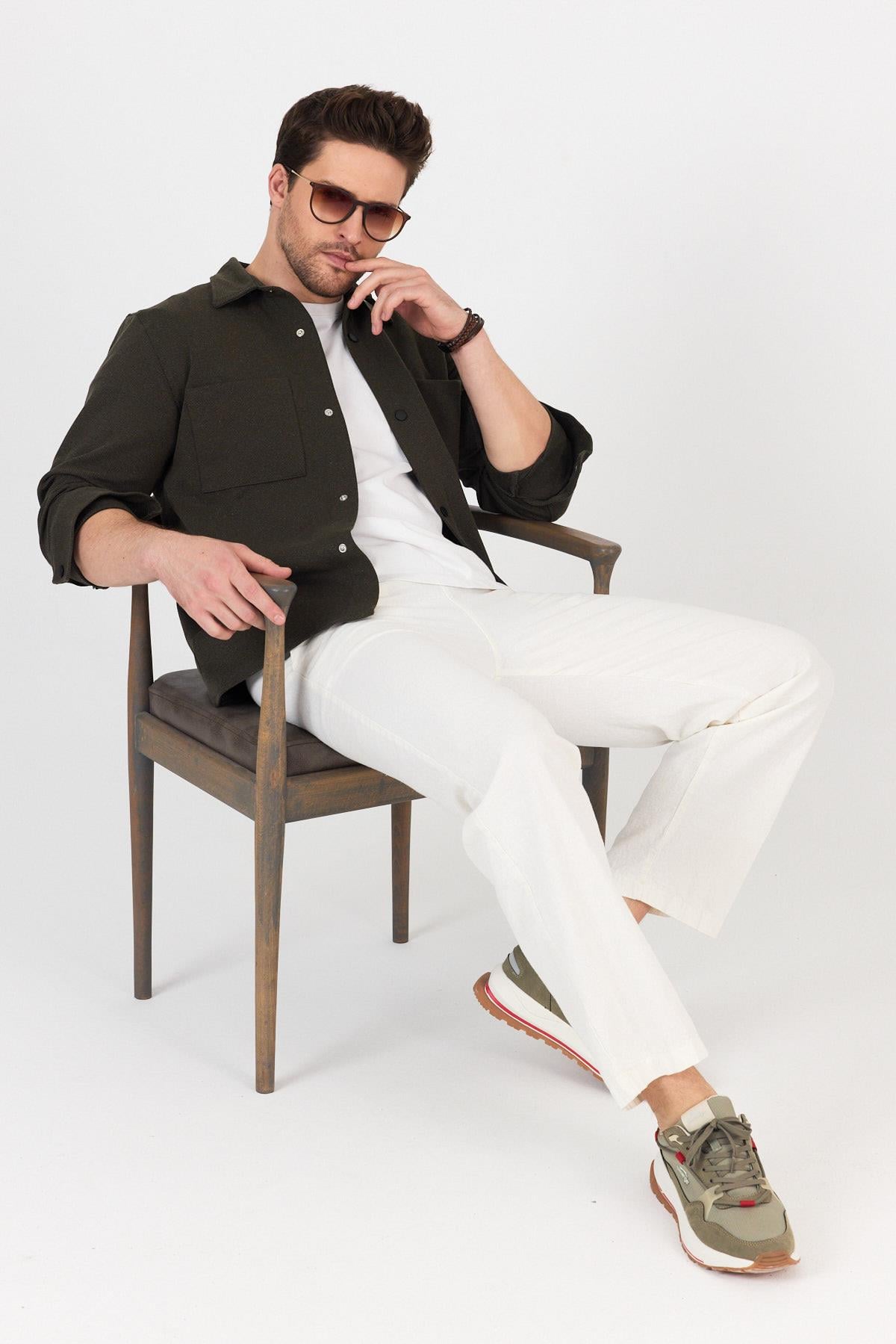 FİHA/9117-ERKEK COMFORT GÖMLEK CEKET- HAKİ