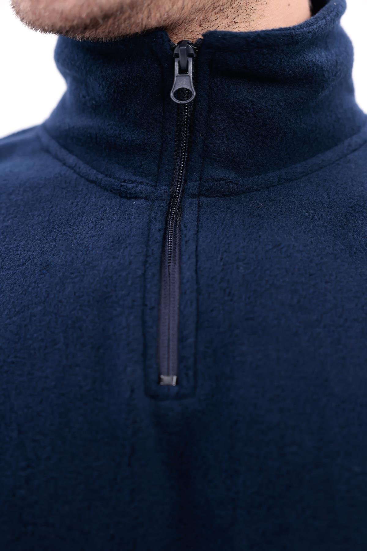 FİHA/9125-ERKEK YARIM FERMUARLI DİK YAKA POLAR SWEAT - LACİVERT
