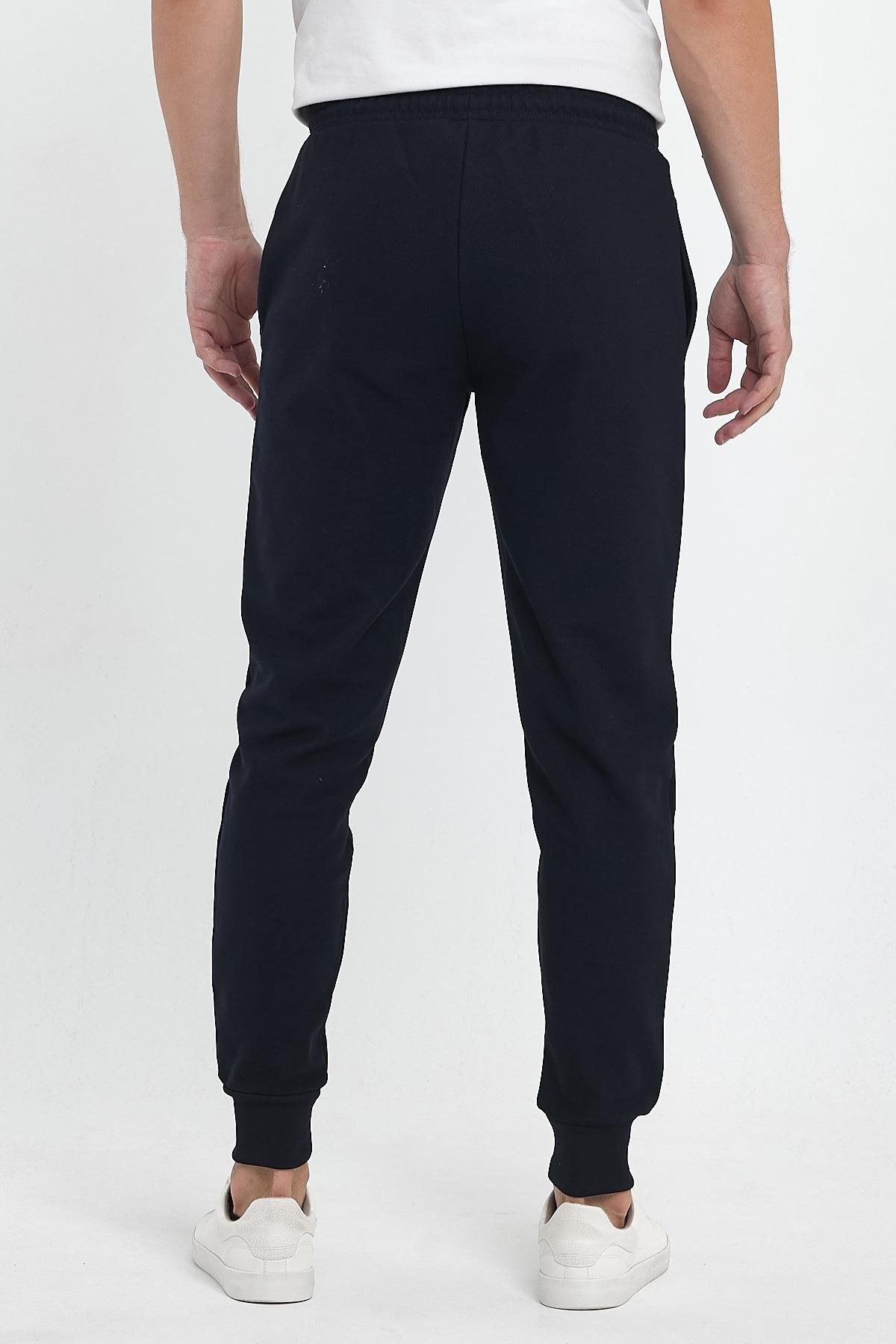 FİHA/9517-ERKEK ŞARDONLU POLYESTER PİKE PAÇA RİBANALI EŞOFMAN ALTI - LACİVERT
