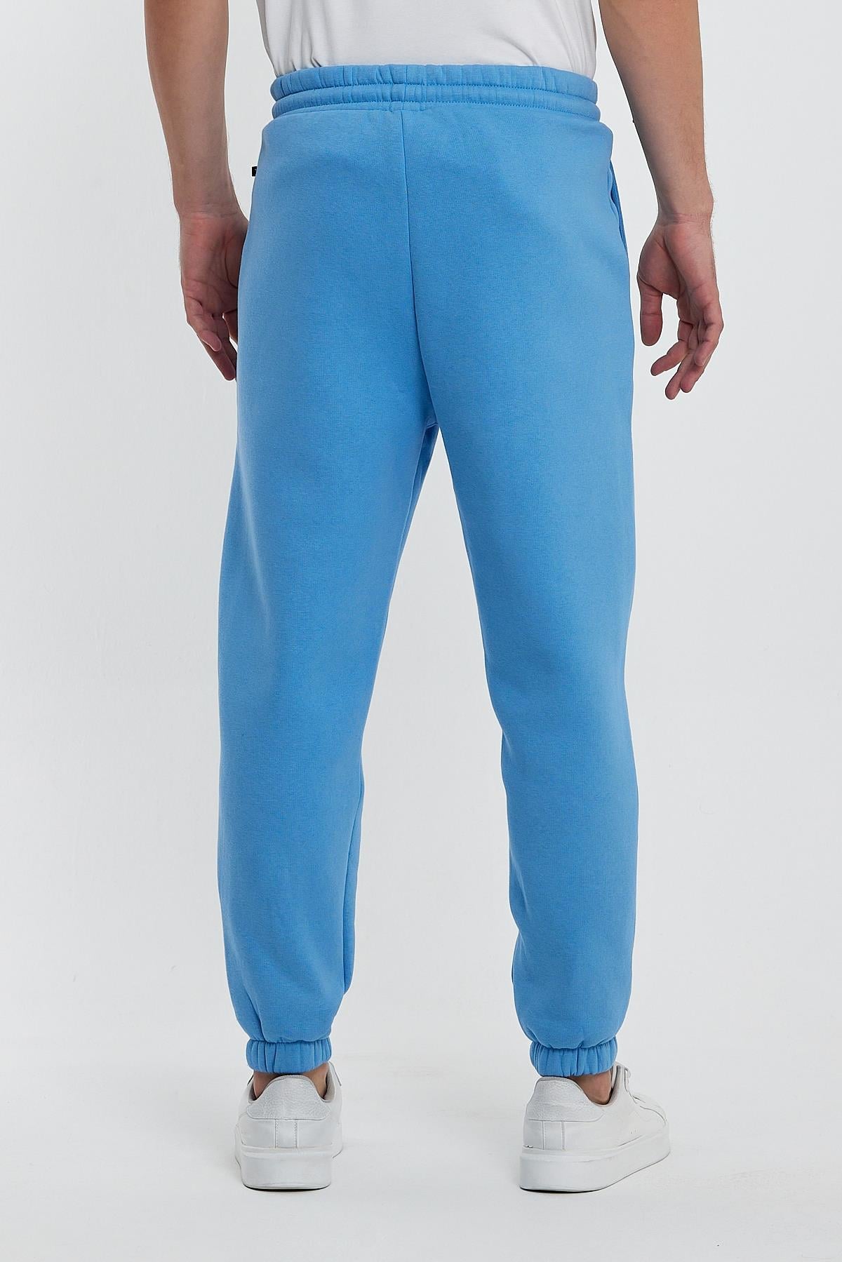 FİHA/9519-3 İPLİK ŞARDONLU OVERSİZE EŞOFMAN ALT - LICHEN BLUE