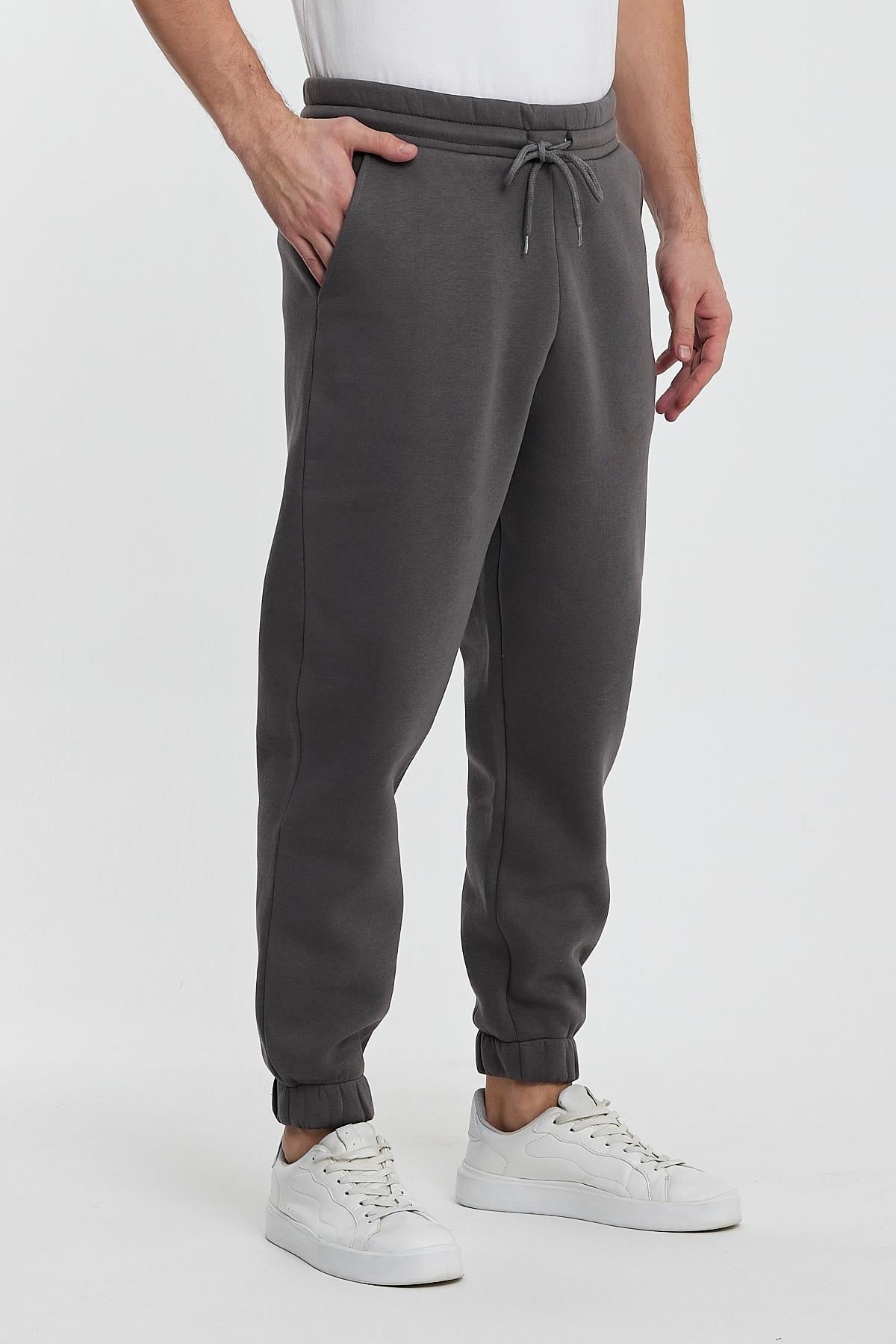 FİHA/9519-3 İPLİK ŞARDONLU OVERSİZE EŞOFMAN ALT - DARK GULL GREY