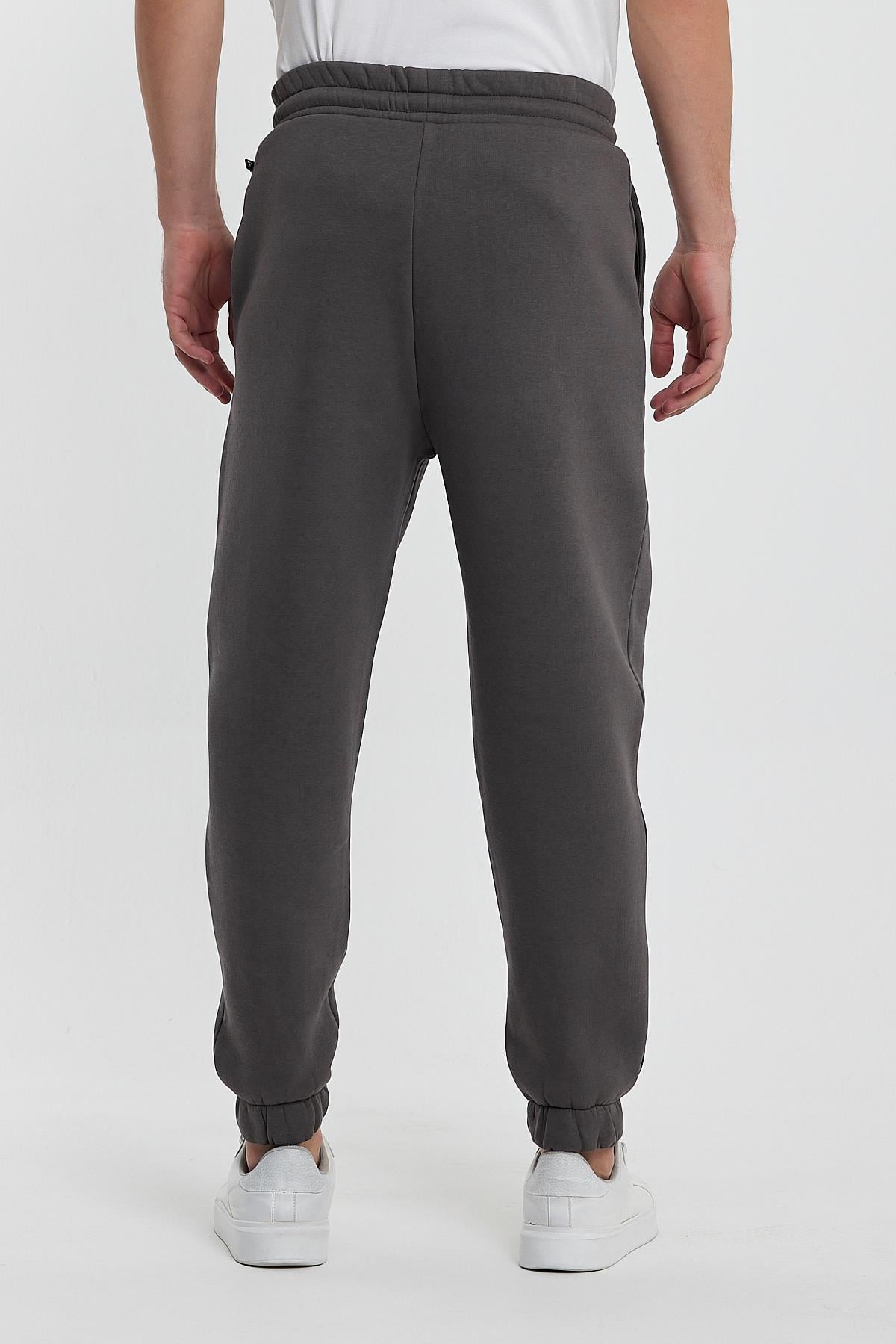 FİHA/9519-3 İPLİK ŞARDONLU OVERSİZE EŞOFMAN ALT - DARK GULL GREY