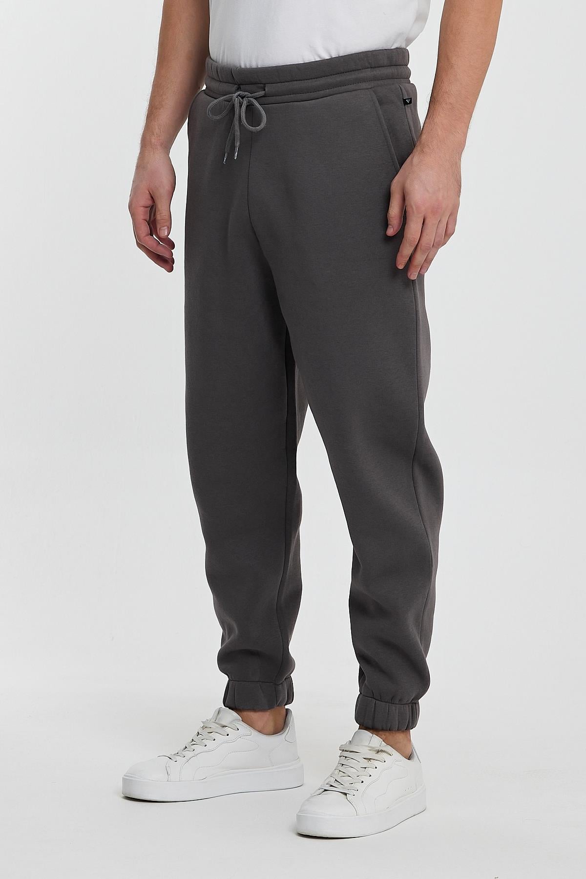 FİHA/9519-3 İPLİK ŞARDONLU OVERSİZE EŞOFMAN ALT - DARK GULL GREY
