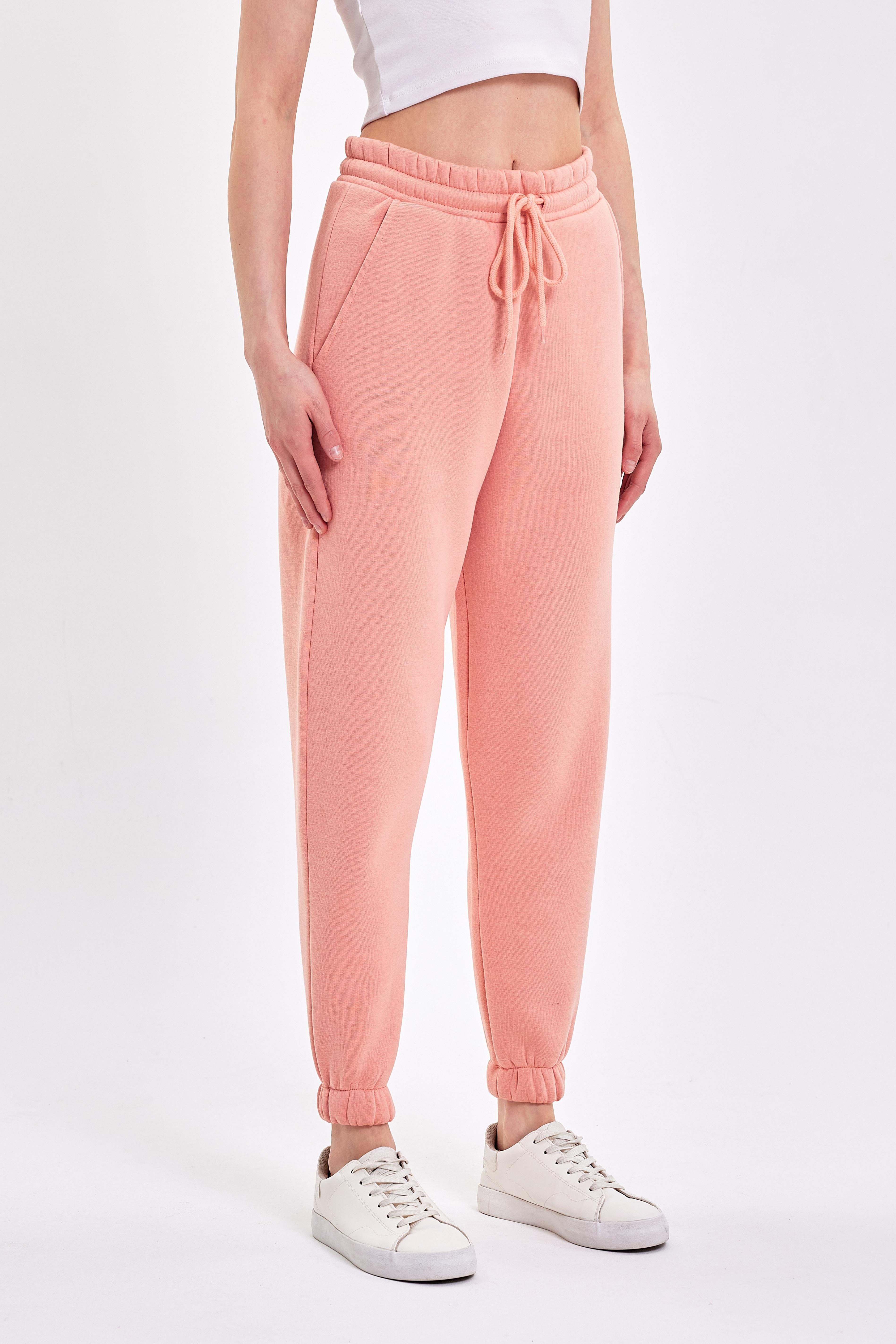 FİHA/9519-3 İPLİK ŞARDONLU OVERSİZE EŞOFMAN ALT - APRICOT CRUSH