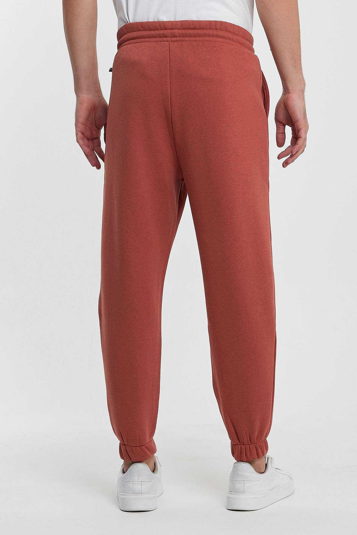 FİHA/9519-3 İPLİK ŞARDONLU OVERSİZE EŞOFMAN ALT - COPPER BROWN