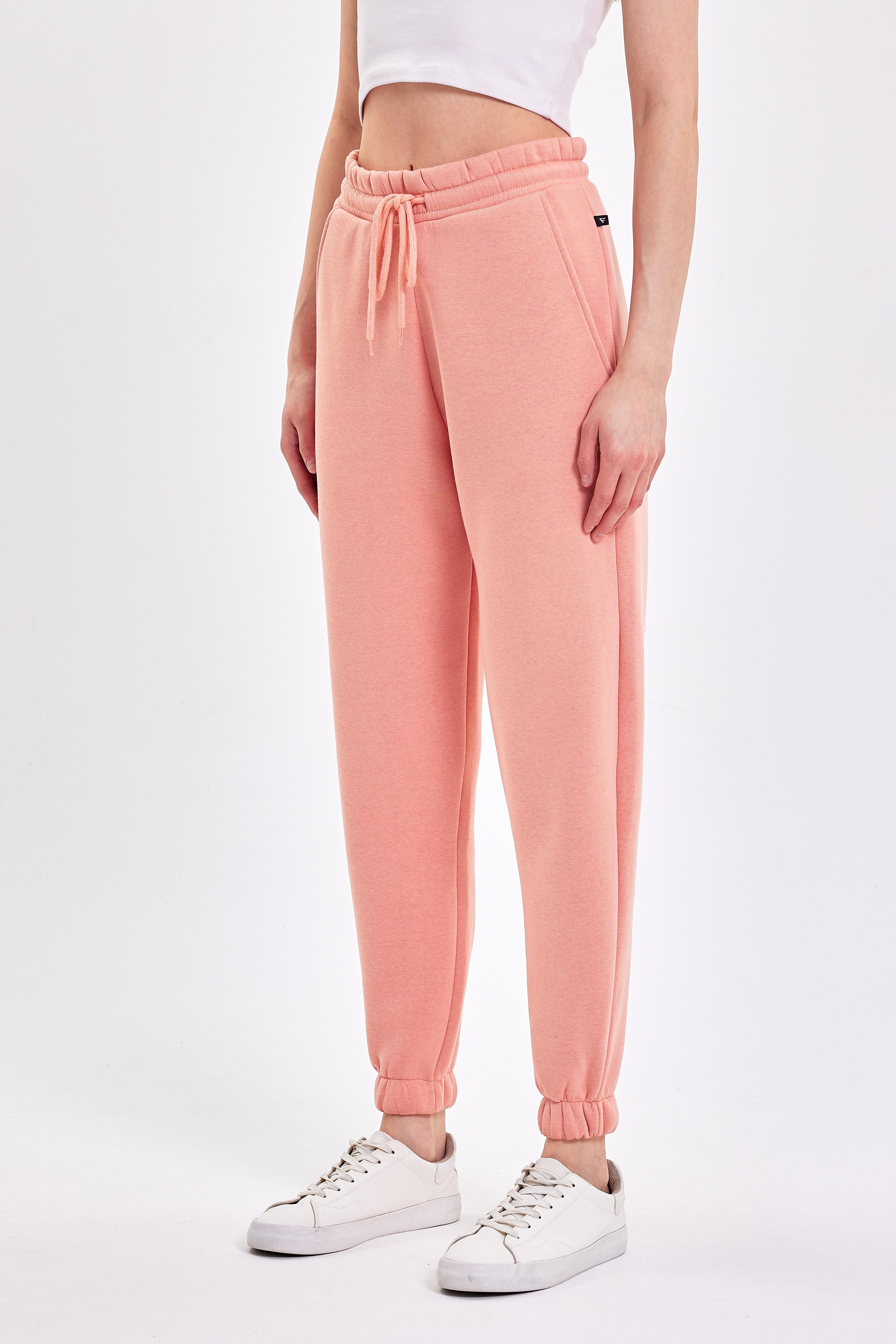 FİHA/9519-3 İPLİK ŞARDONLU OVERSİZE EŞOFMAN ALT - APRICOT CRUSH