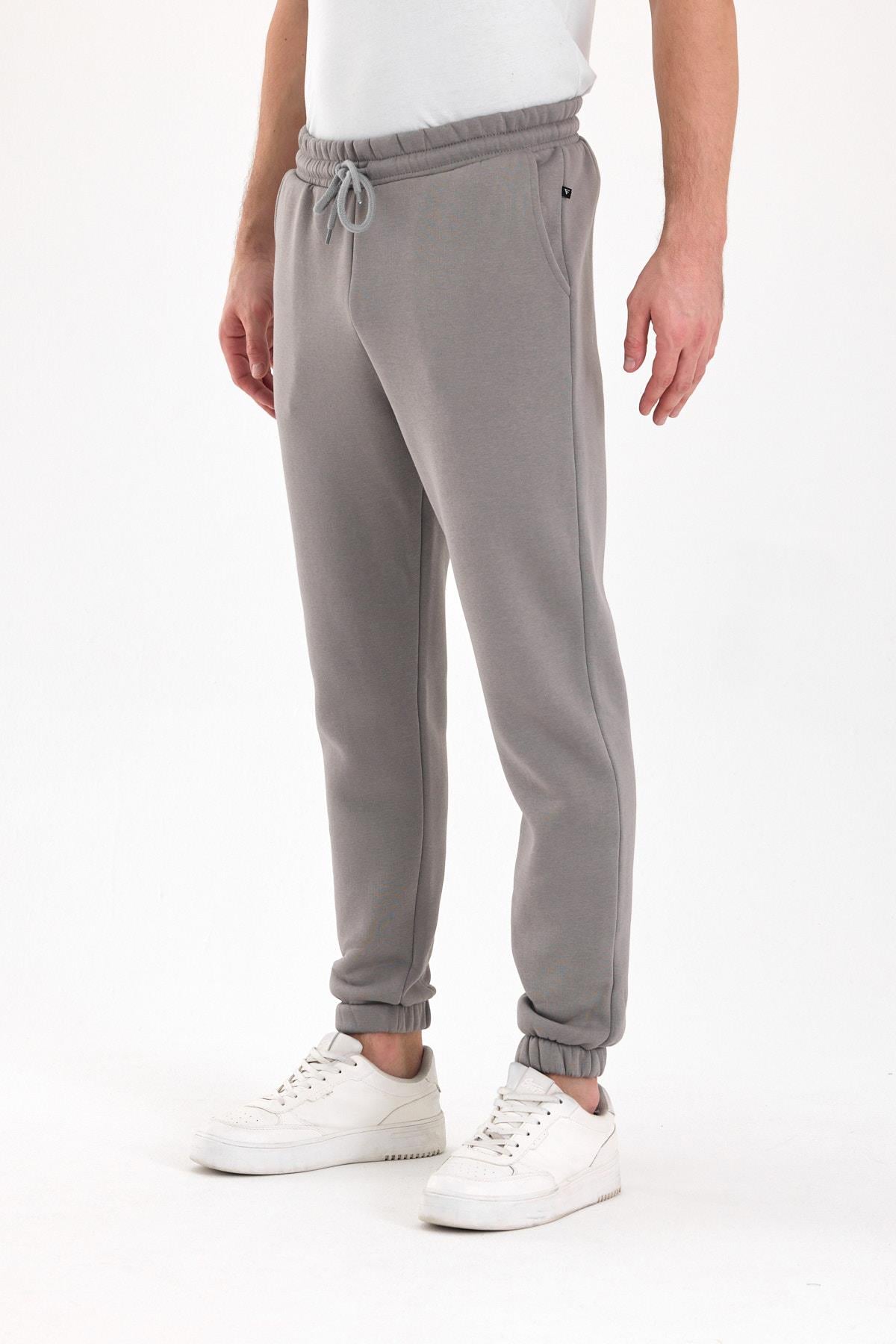FİHA/9532-UNISEX COMPACT PENYE ŞARDONLU 3 İPLİK EŞOFMAN ALT - GRİ