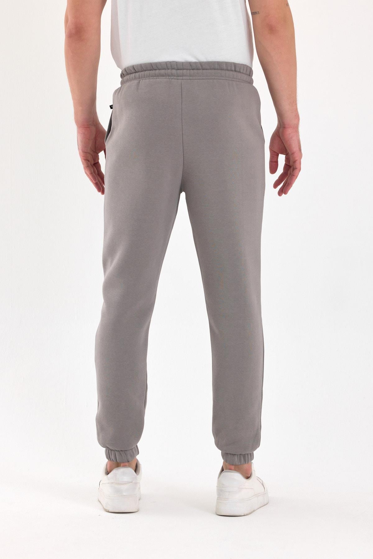 FİHA/9532-UNISEX COMPACT PENYE ŞARDONLU 3 İPLİK EŞOFMAN ALT - GRİ
