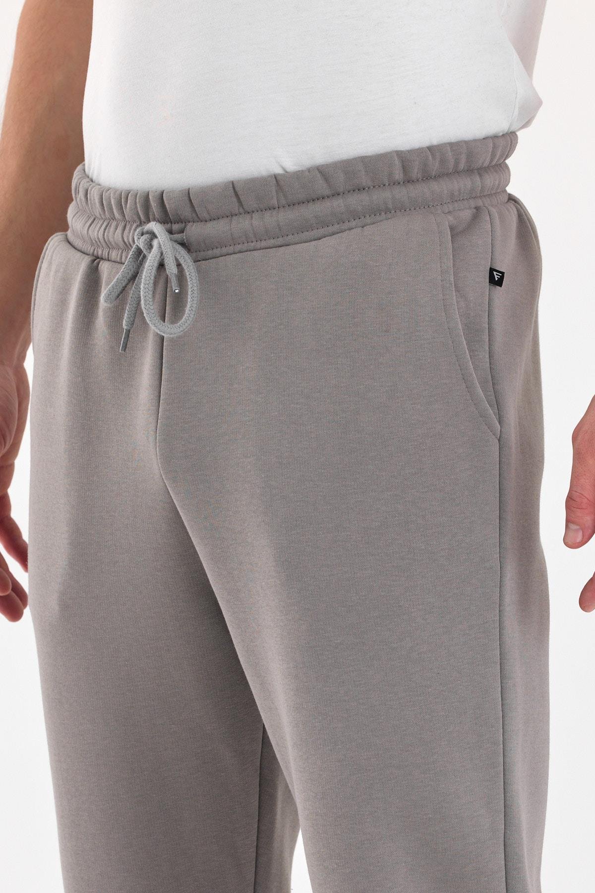 FİHA/9532-UNISEX COMPACT PENYE ŞARDONLU 3 İPLİK EŞOFMAN ALT - GRİ