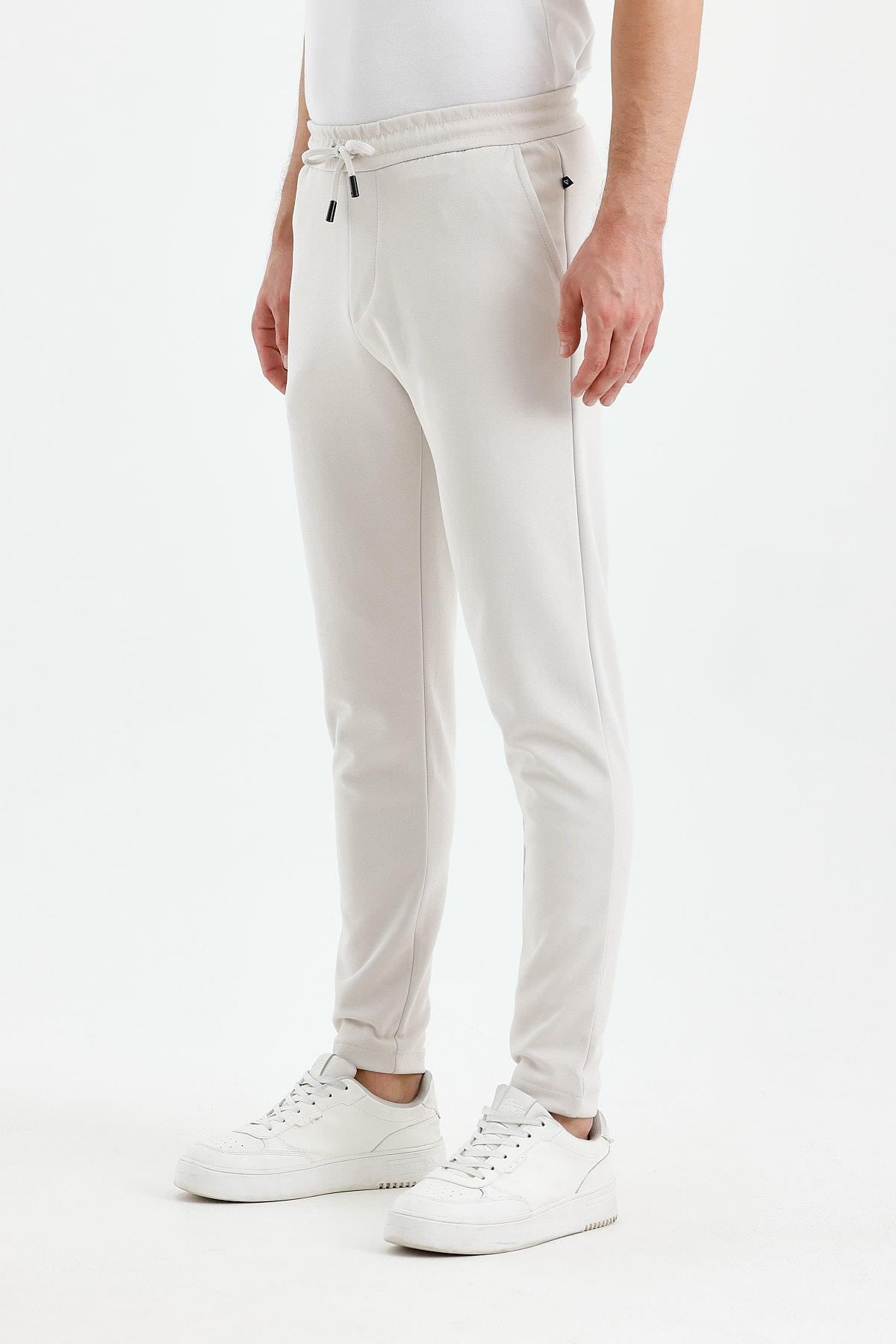 FİHA/9535-ERKEK DÜZ PAÇA JOGGER PANTOLON - TAŞ