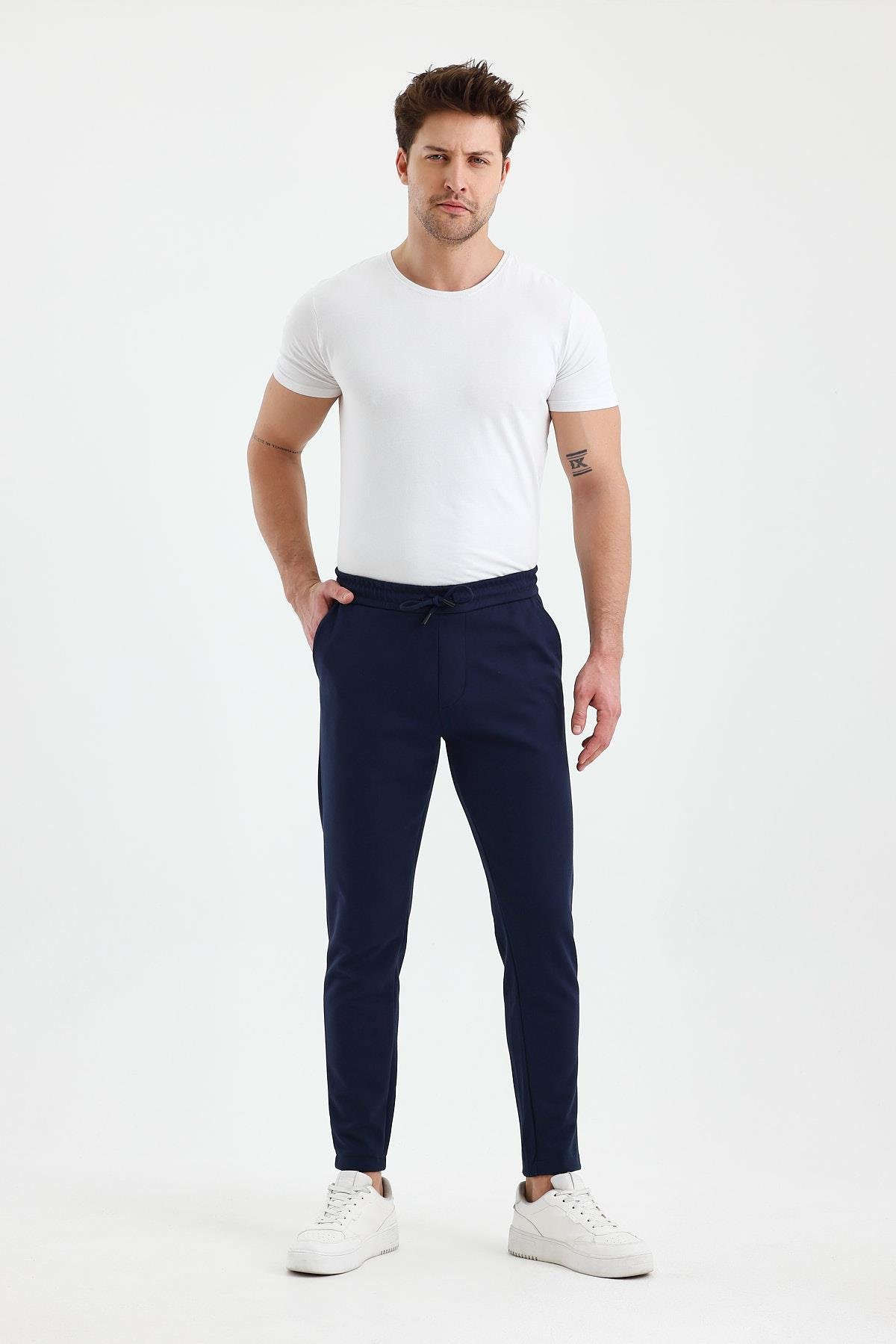 FİHA/9535-ERKEK DÜZ PAÇA JOGGER PANTOLON - LACİVERT