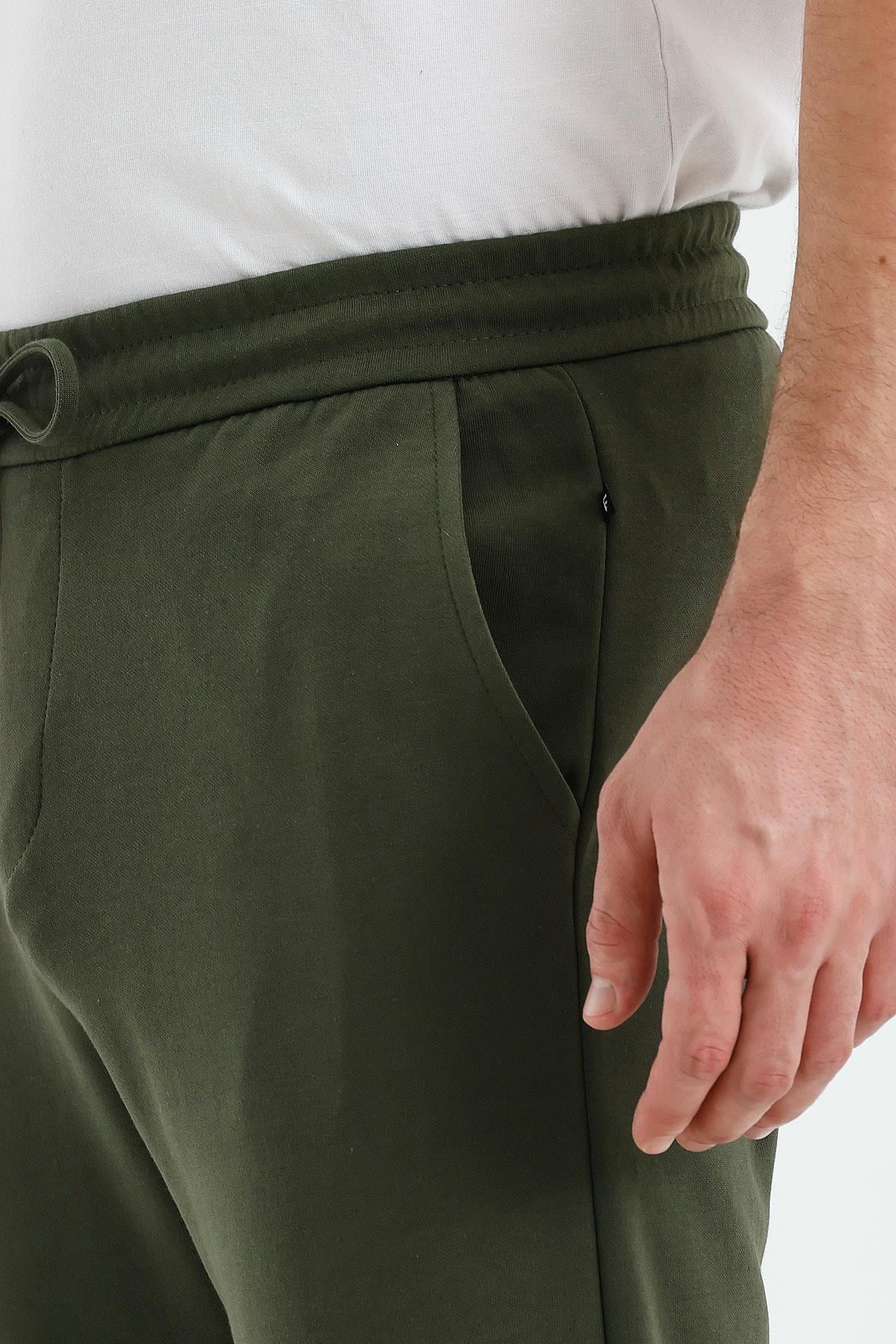 FİHA/9535-ERKEK DÜZ PAÇA JOGGER PANTOLON - HAKİ