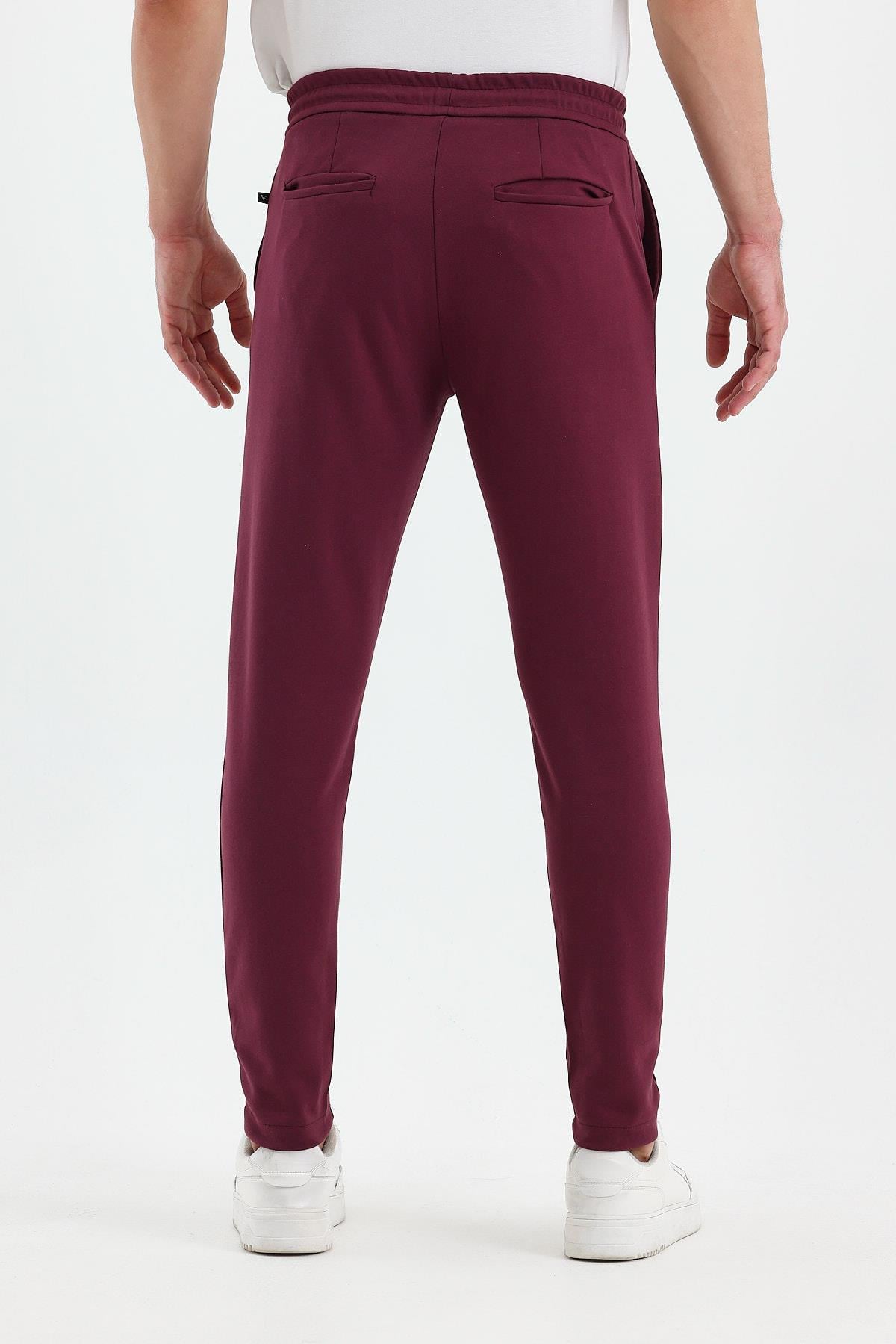 FİHA/9535-ERKEK DÜZ PAÇA JOGGER PANTOLON - MAUVE WINE