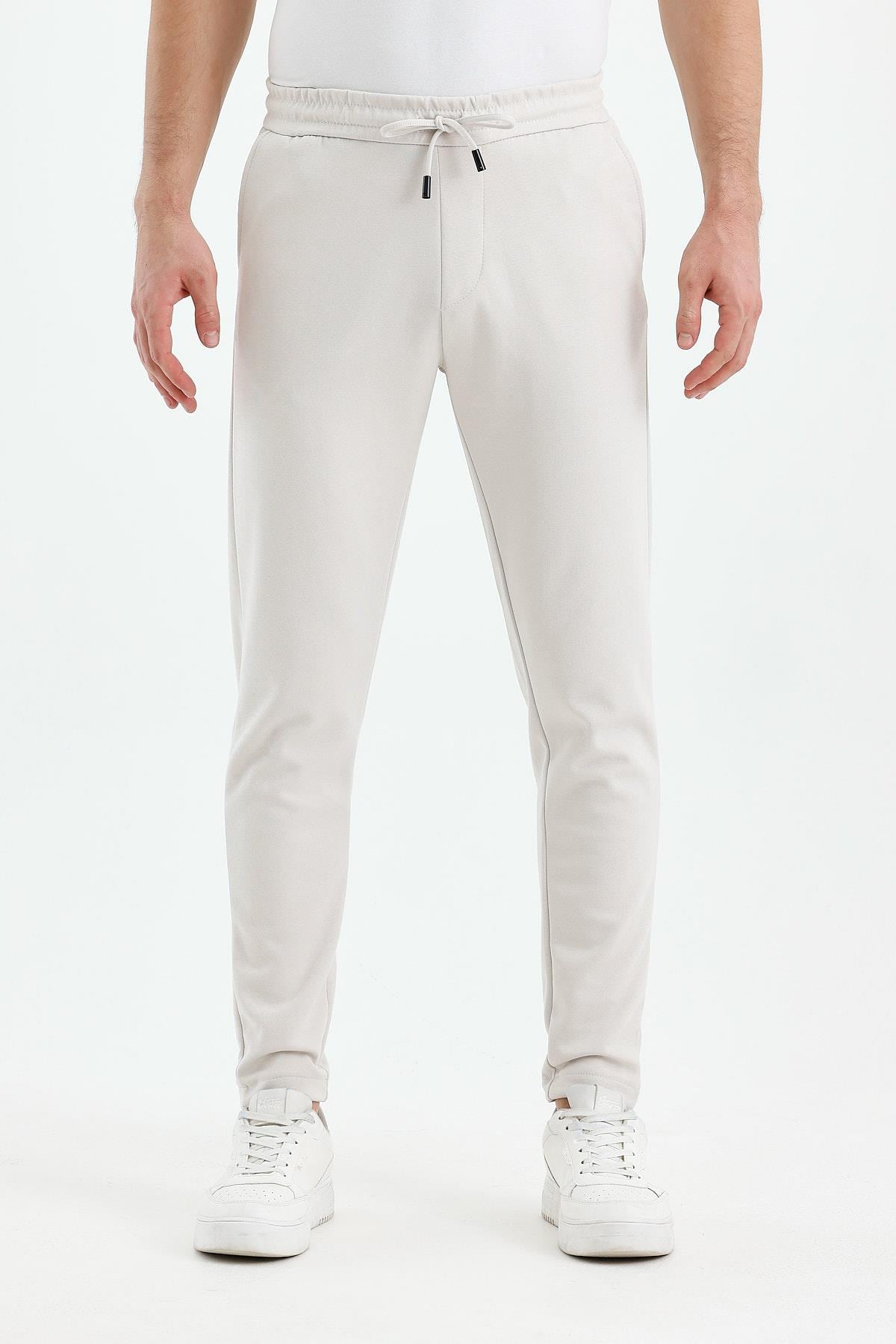 FİHA/9535-ERKEK DÜZ PAÇA JOGGER PANTOLON - TAŞ
